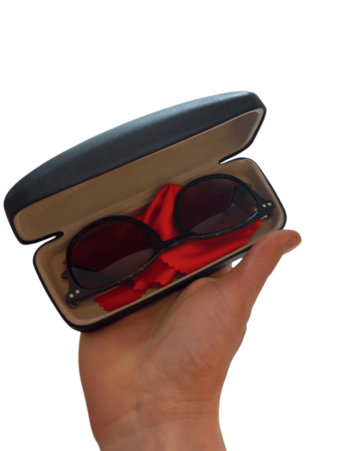 TOMS Black Eyewear Case with Sunglasses and Cleaning Cloth 2