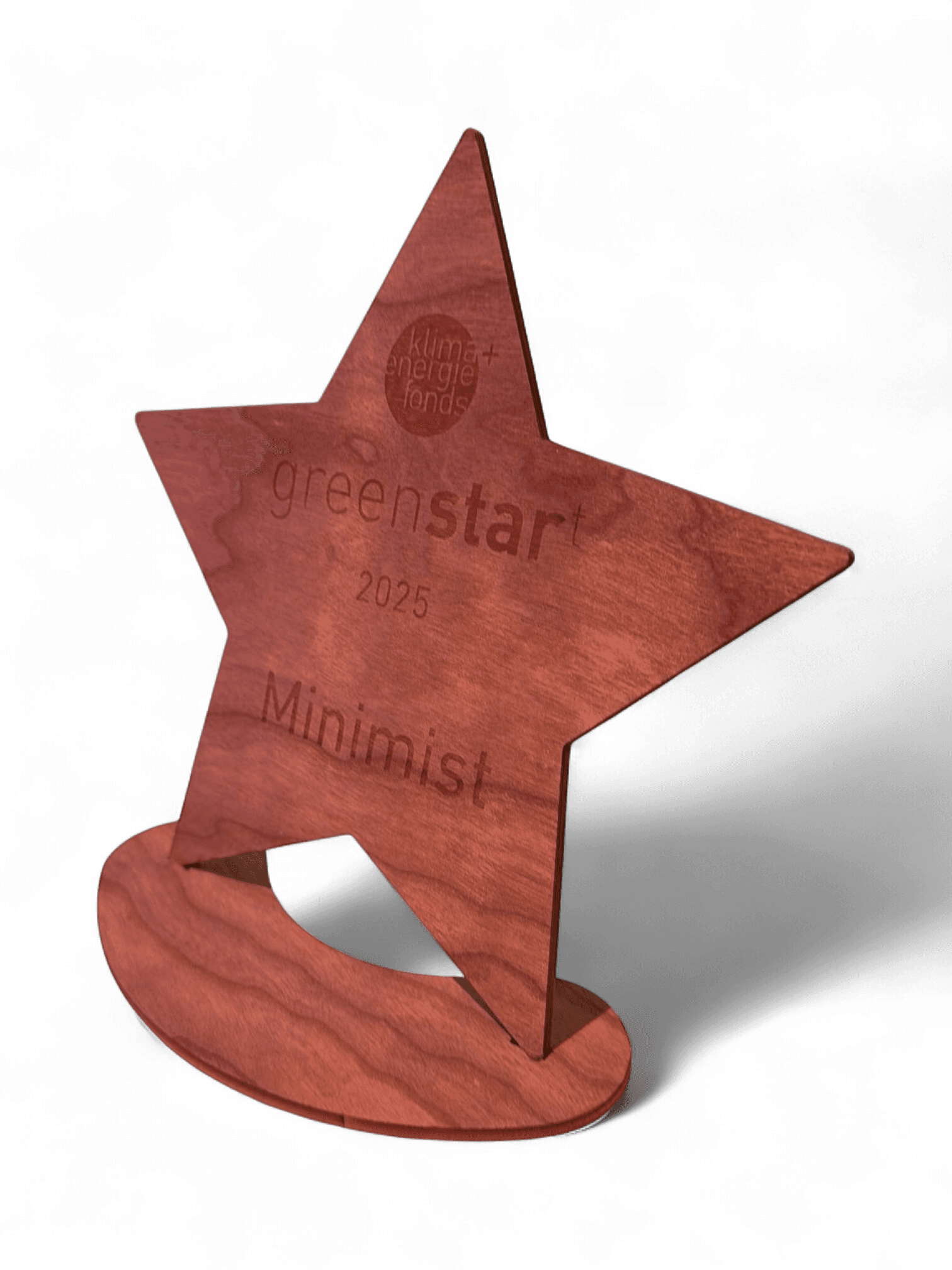 Wooden Greenstart 2025 Award - Minimist Environmental Recognition Trophy 2