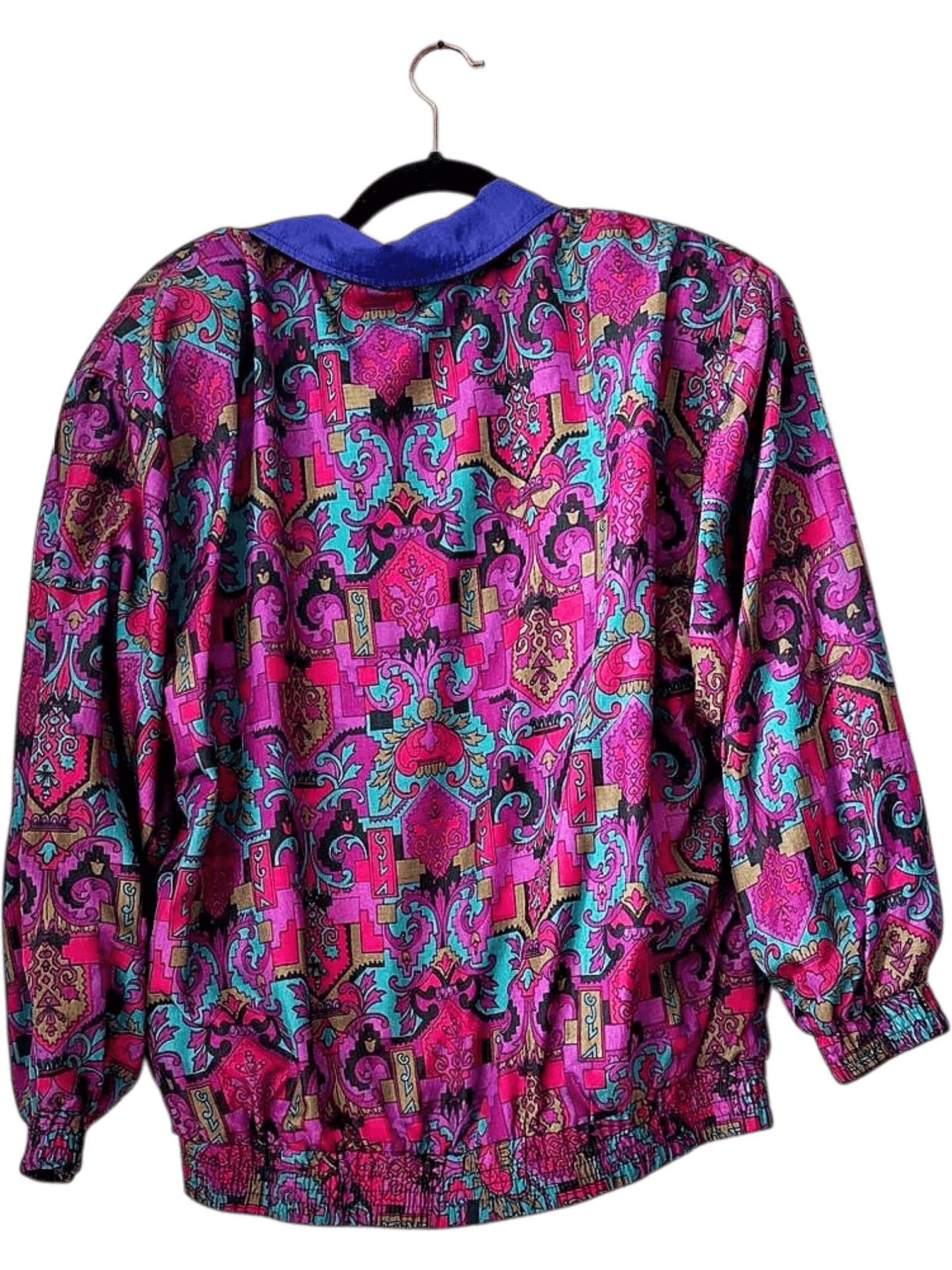 Vintage Sequence Patterned Windbreaker Jacket - M/L 2
