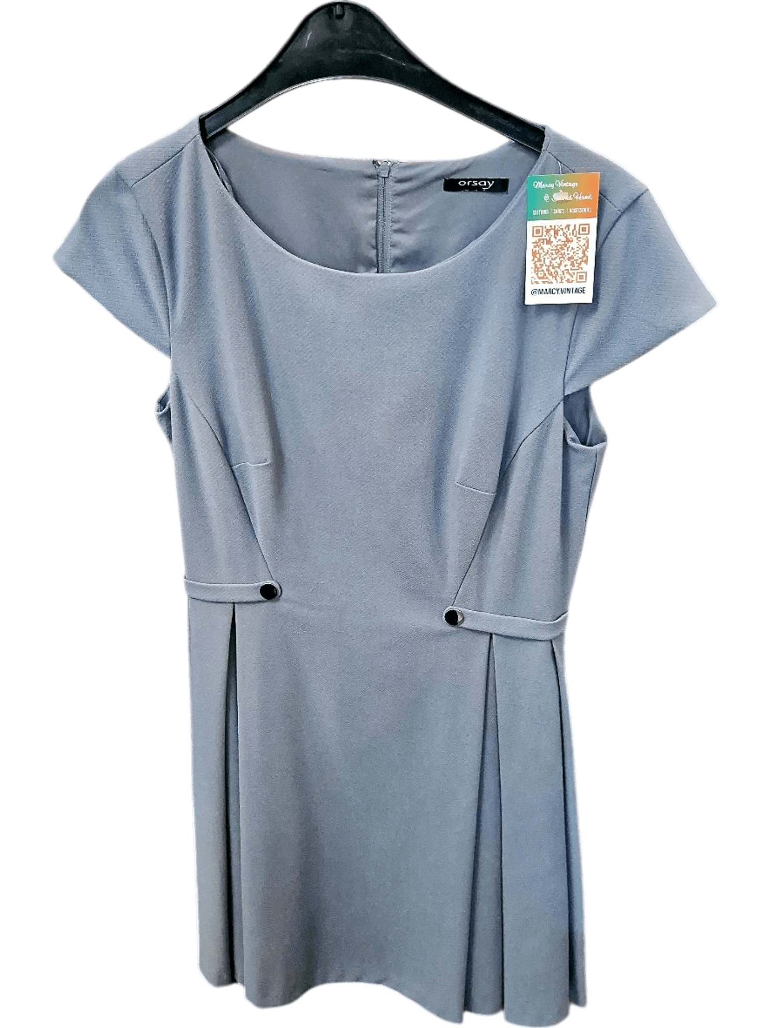 Orsay Grey Short Sleeve Shift Dress with Button Detail 1