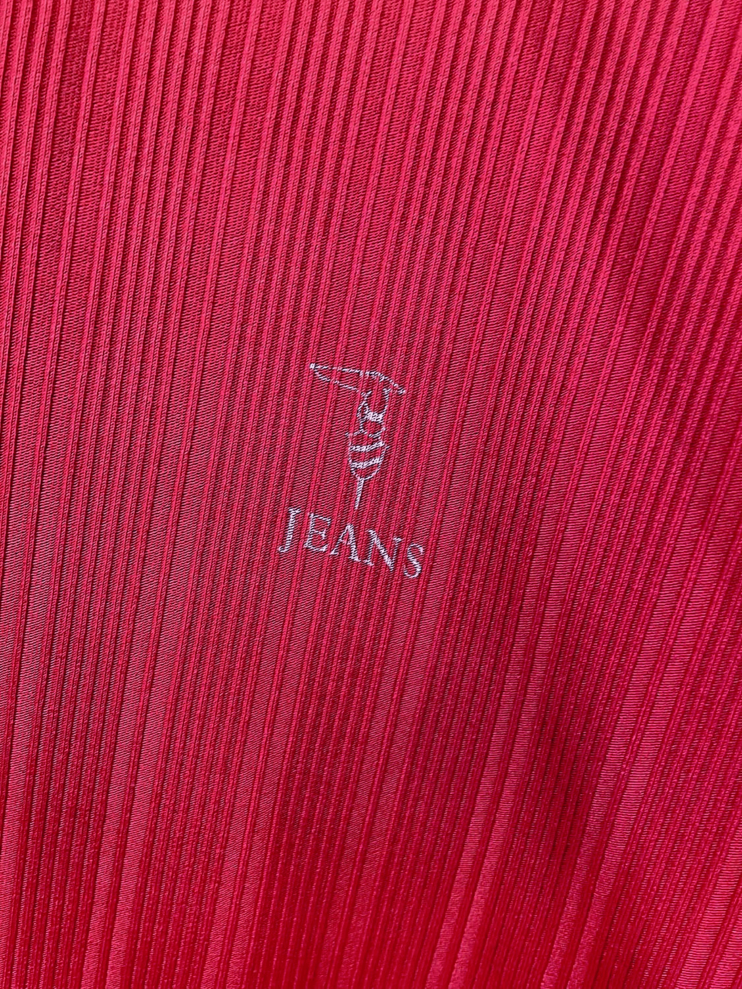 troussardi Red Zip-Up Polo Shirt with Textured Fabric - Short Sleeve 2