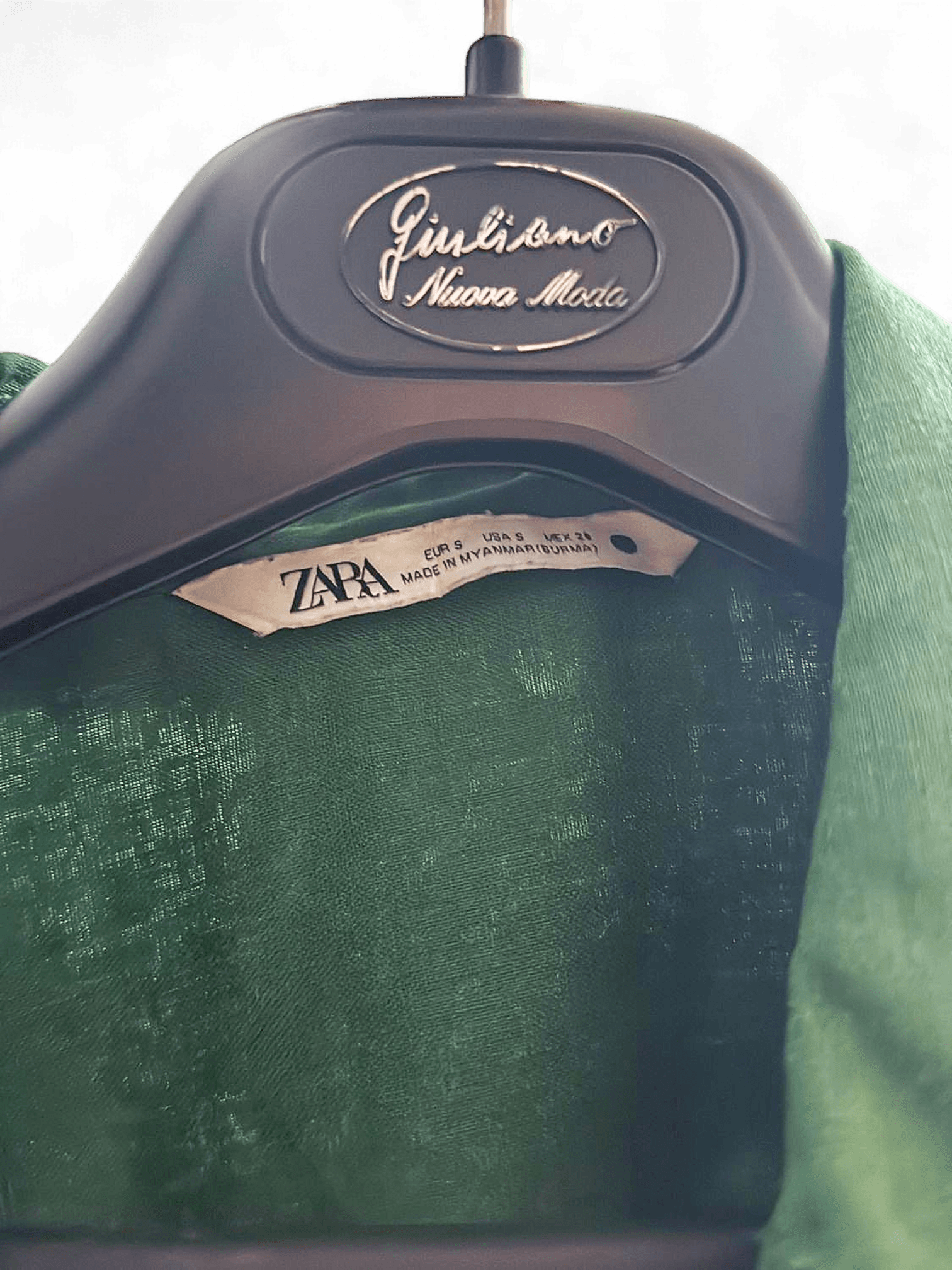 ZARA Green Linen Button-Down Shirt - Size S 2