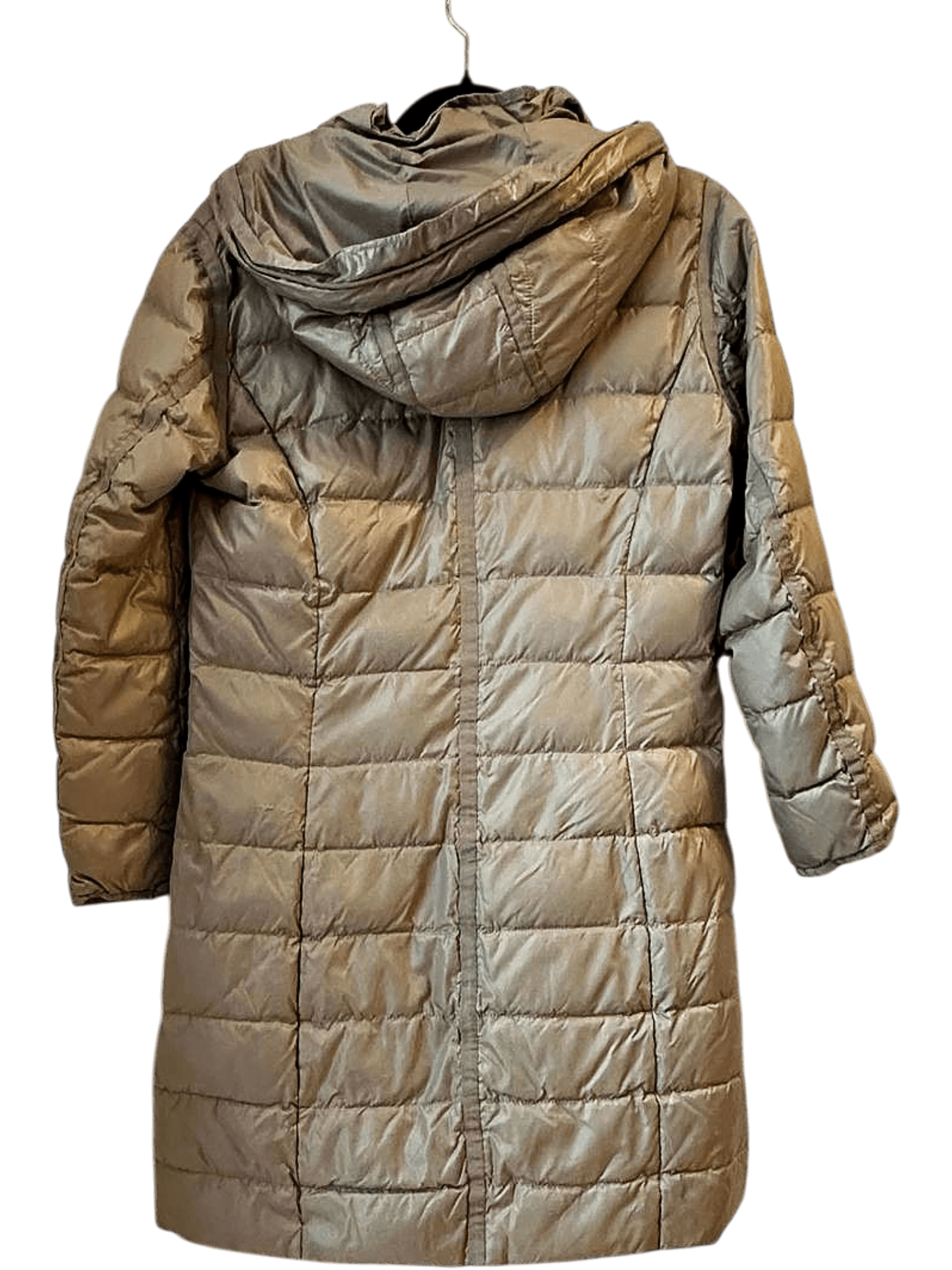 Beaumont Blue Beige Down Puffer Long Coat - Size 36/S 2