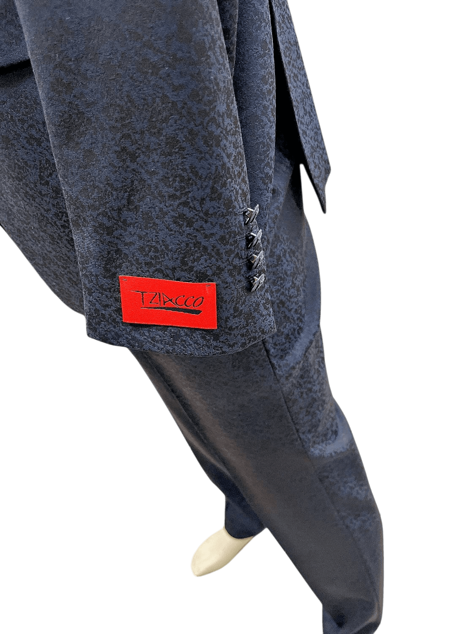 Taxcco Herren Anzug - Eleganter schwarzer Einknopf-Anzug 4