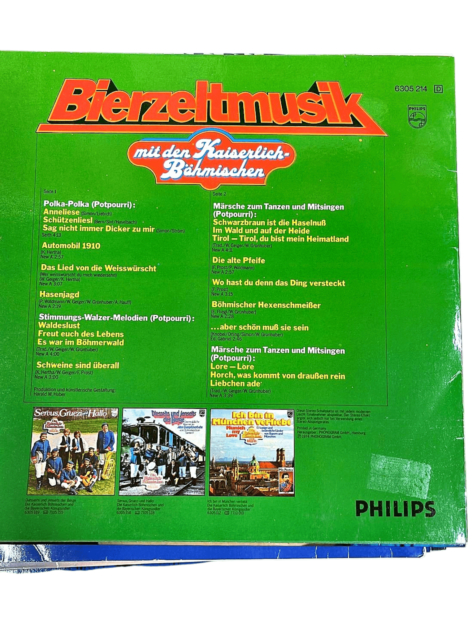 Vinyl: Bierzeltmusik mit den Kaiserlich-Böhmischen (Philips) 2