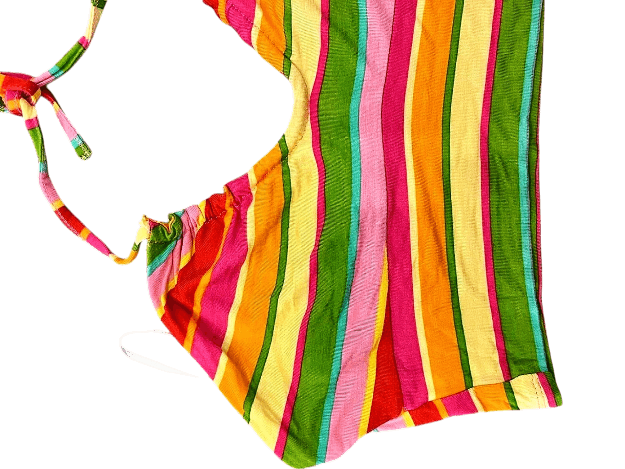 Colorful Striped Halter Crop Top - Summer Beach Style 2