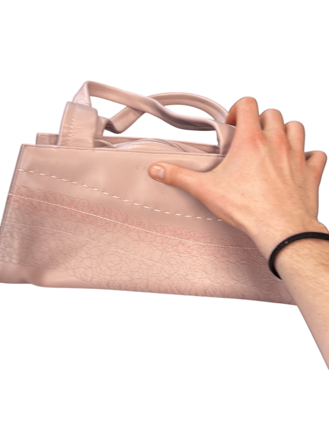 Gucci Pink Leather Handbag with Contrast Stitching