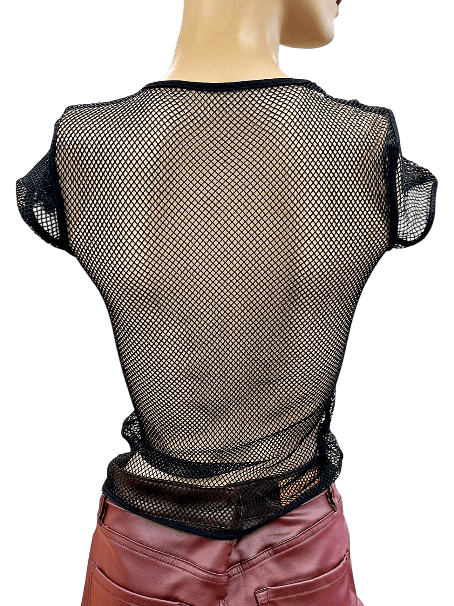 Schwarzes Netz-T-Shirt - Transparentes Design 2