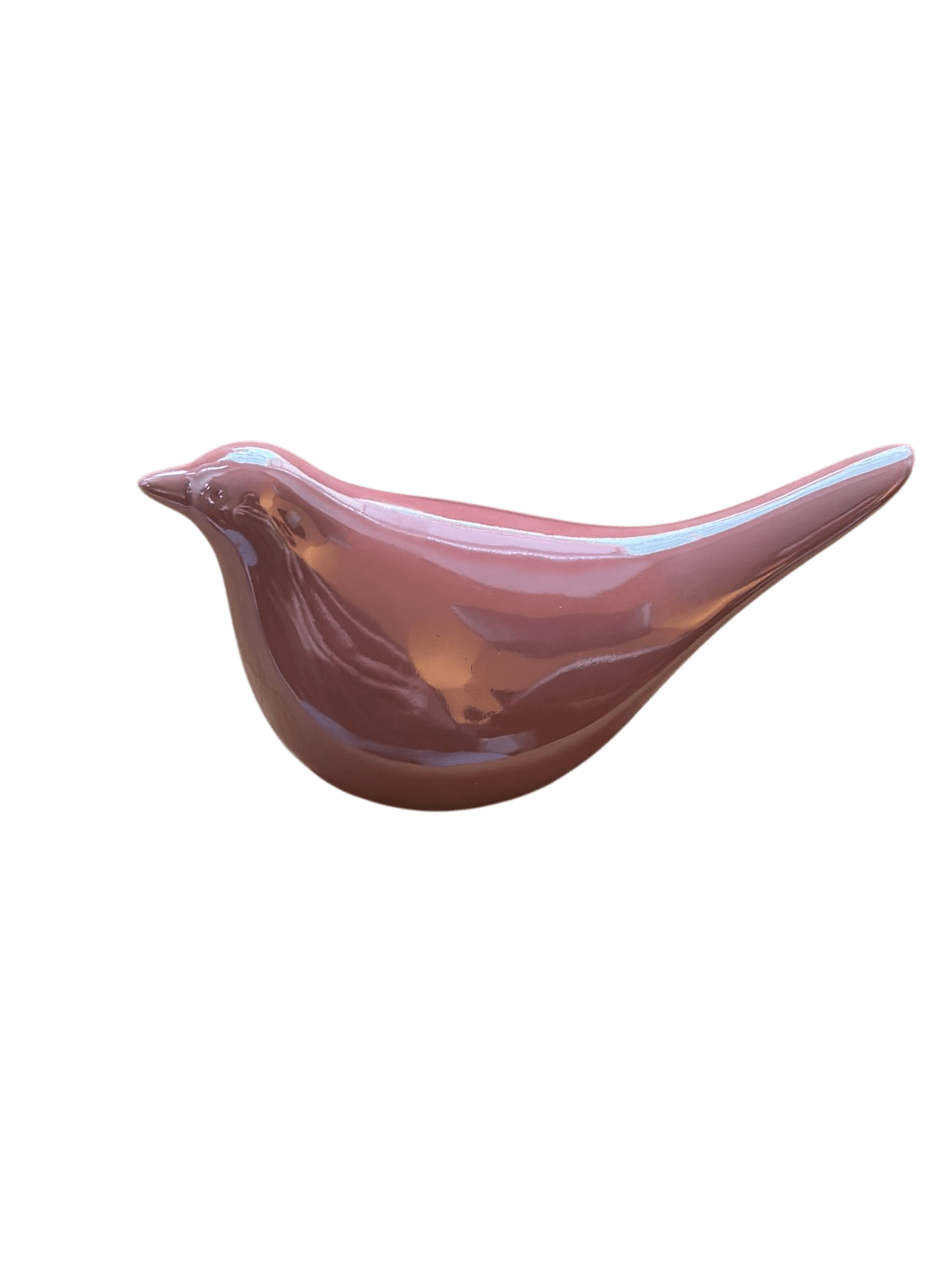 Set of Two Pink Ceramic Bird Figurines - Decorative Home Accessories 1