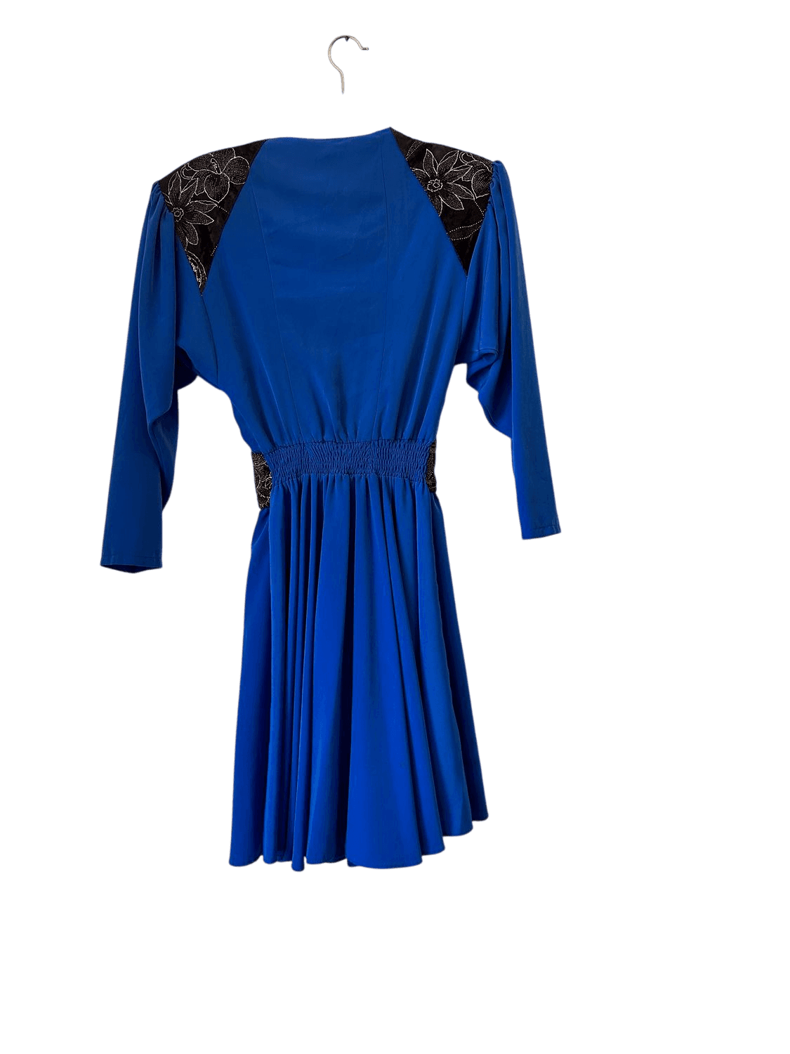 Vintage 80s Jo Morell Royal Blue Wrap Dress - Size S 3