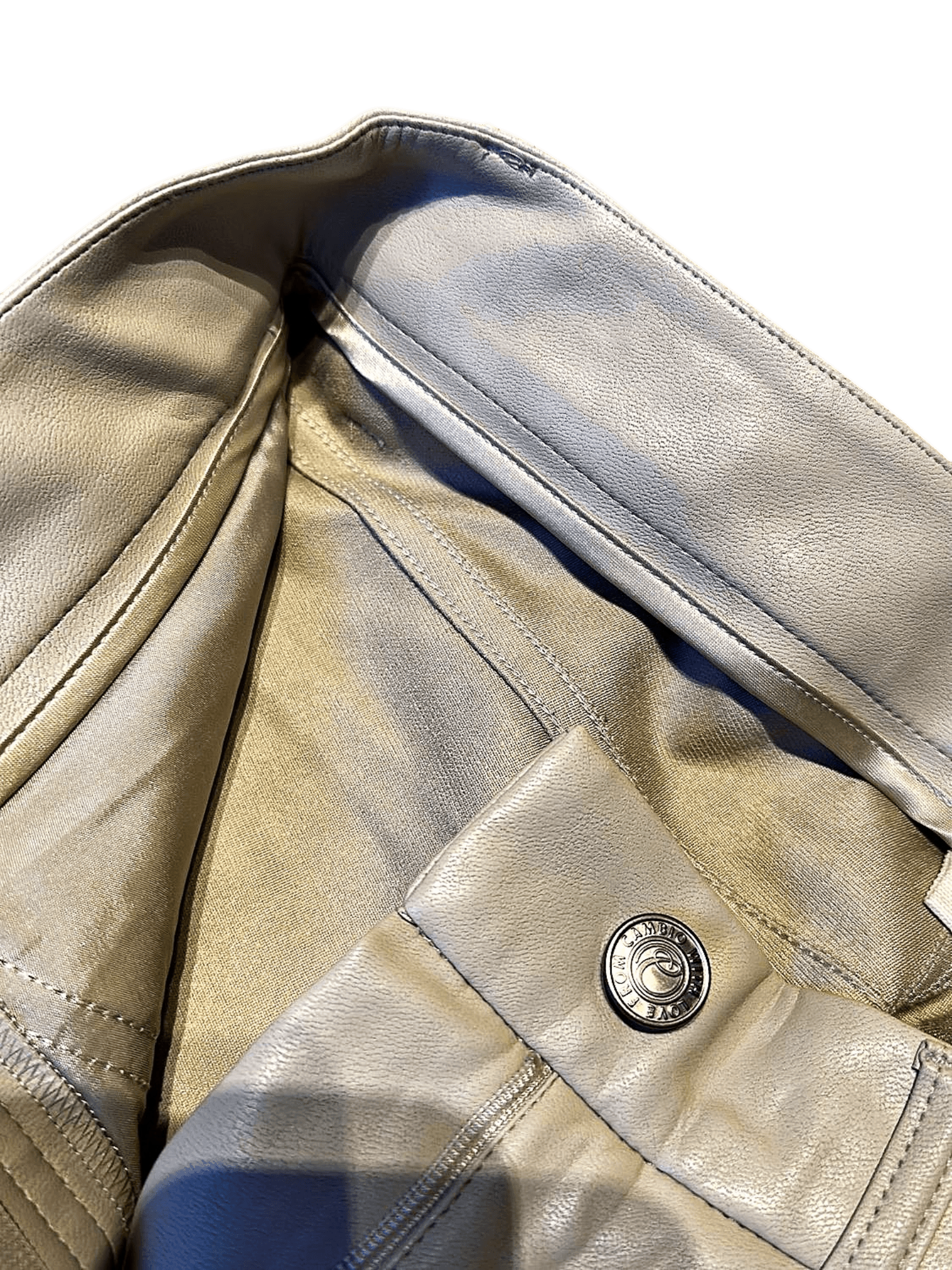 CAMBIO Beige Kunstleder Hose - Elegante Damen Lederhose 3