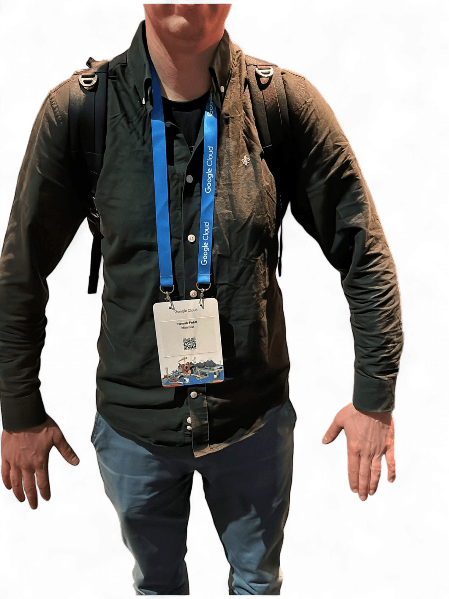 Black Backpack with Laptop Compartment - Google Cloud Conference Bag 1