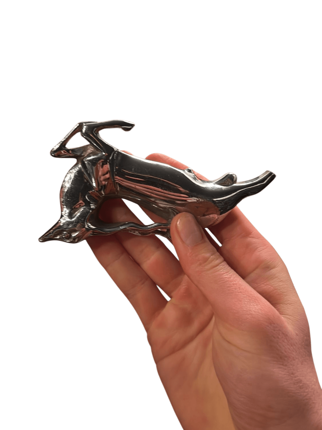 Decorative Silver Metal Gazelle Figurine - Vintage Art Deco Style Sculpture 2