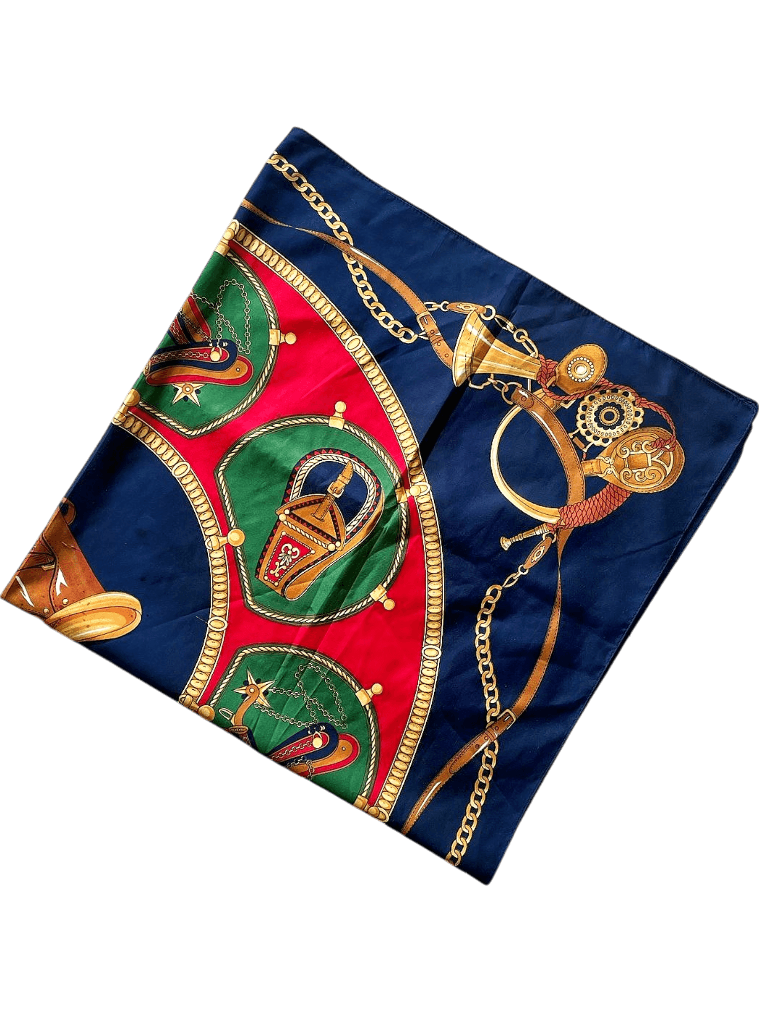 Vintage Equestrian Print Silk Scarf - Luxurious Accessory 5