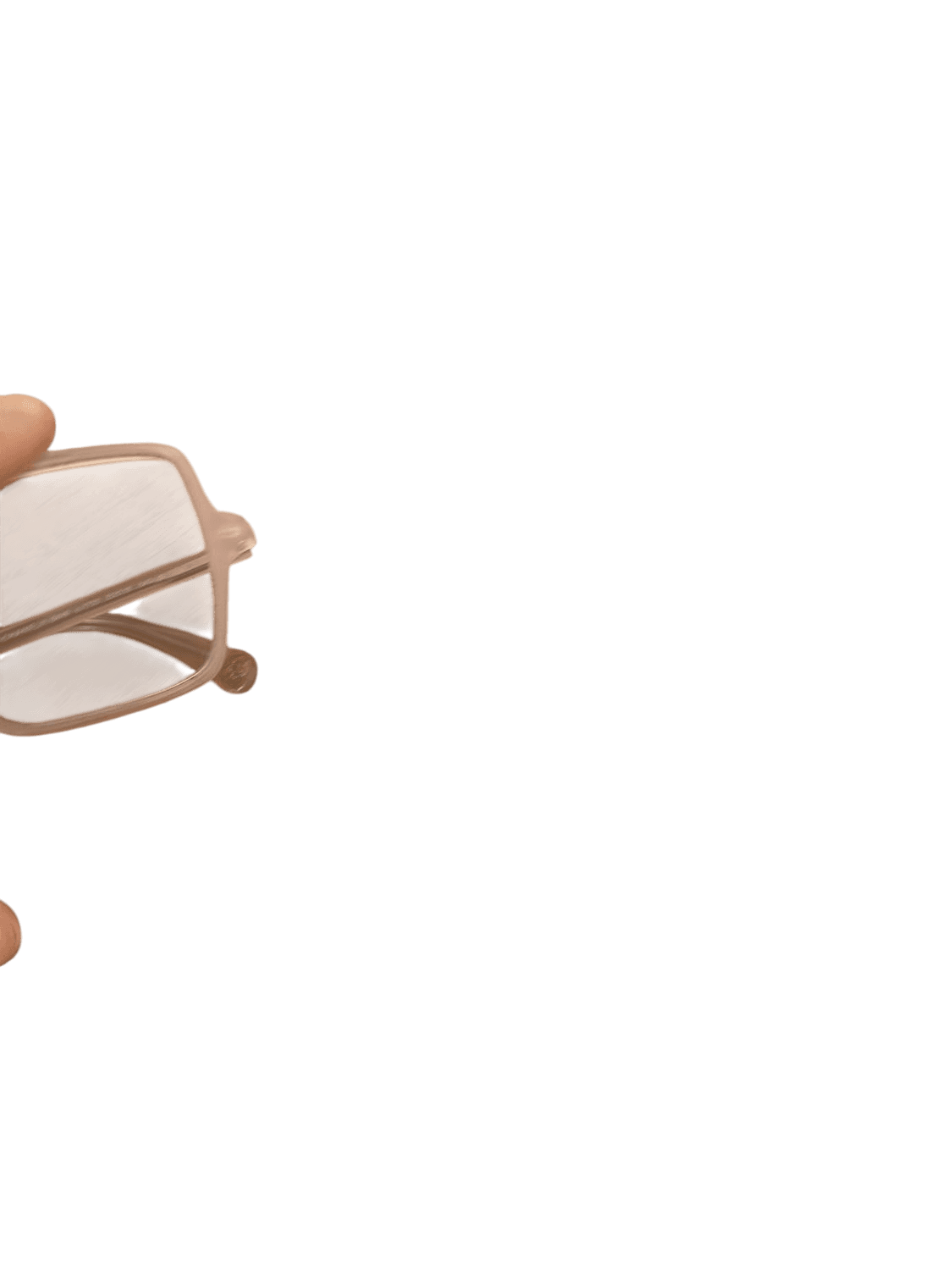 Transparente Brille mit rechteckigem Rahmen in Rosa