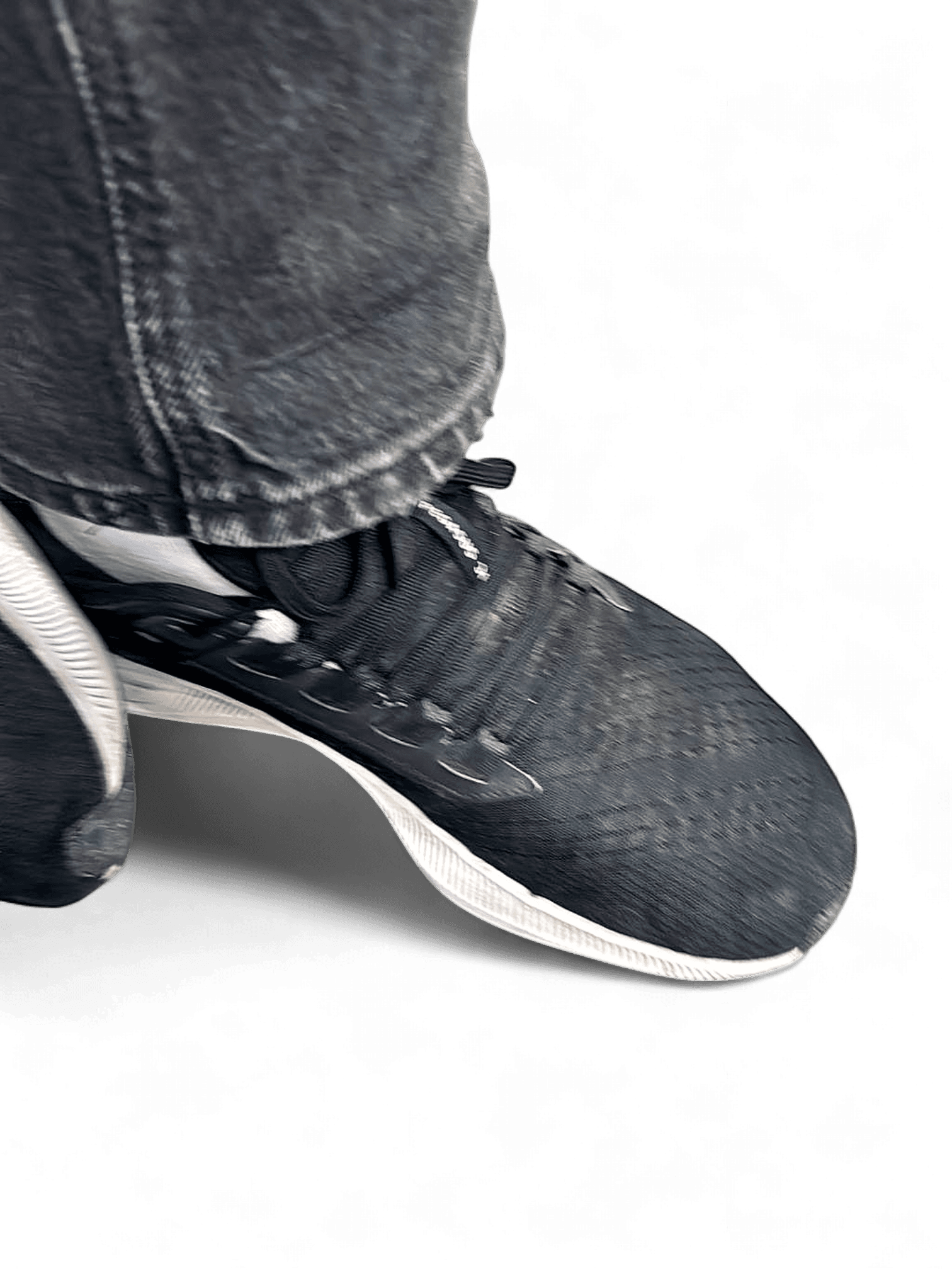 Black Running Sneakers with White Sole - Athletic Shoes 1