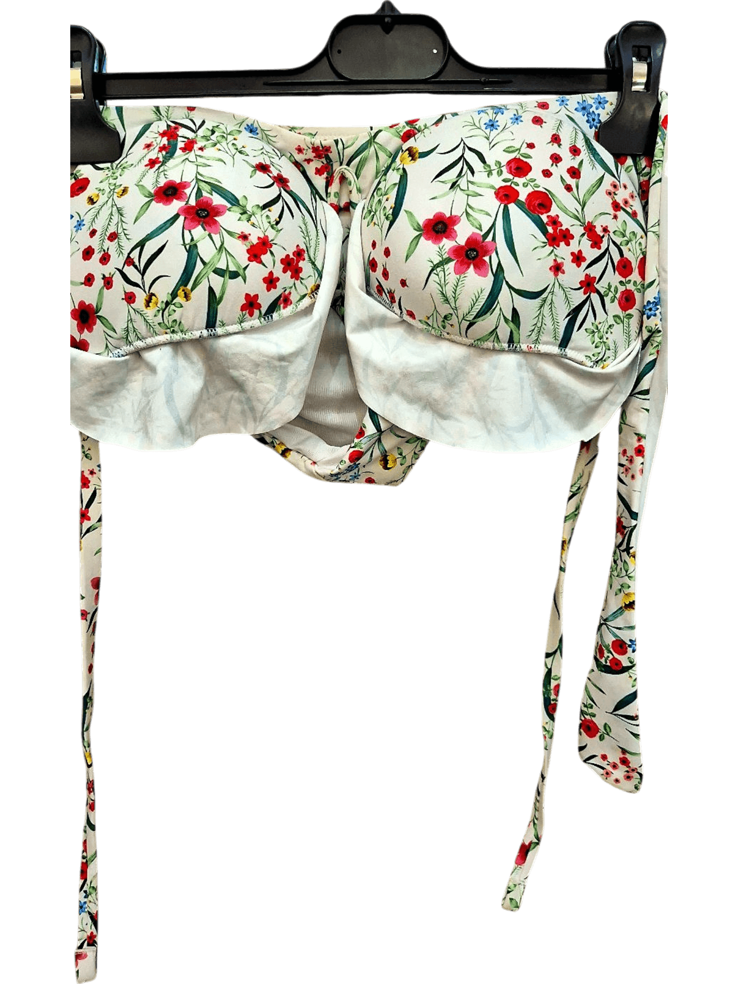 Floral Pattern Crop Top with Beige Skirt Set 1