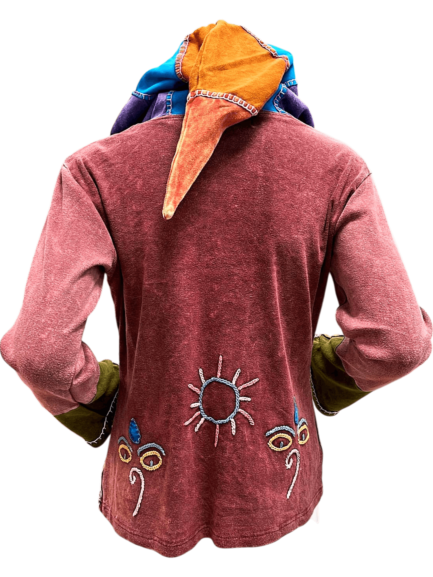 BÄRES Handgefertigte Patchwork-Jacke mit Kapuze - Größe S/M 2