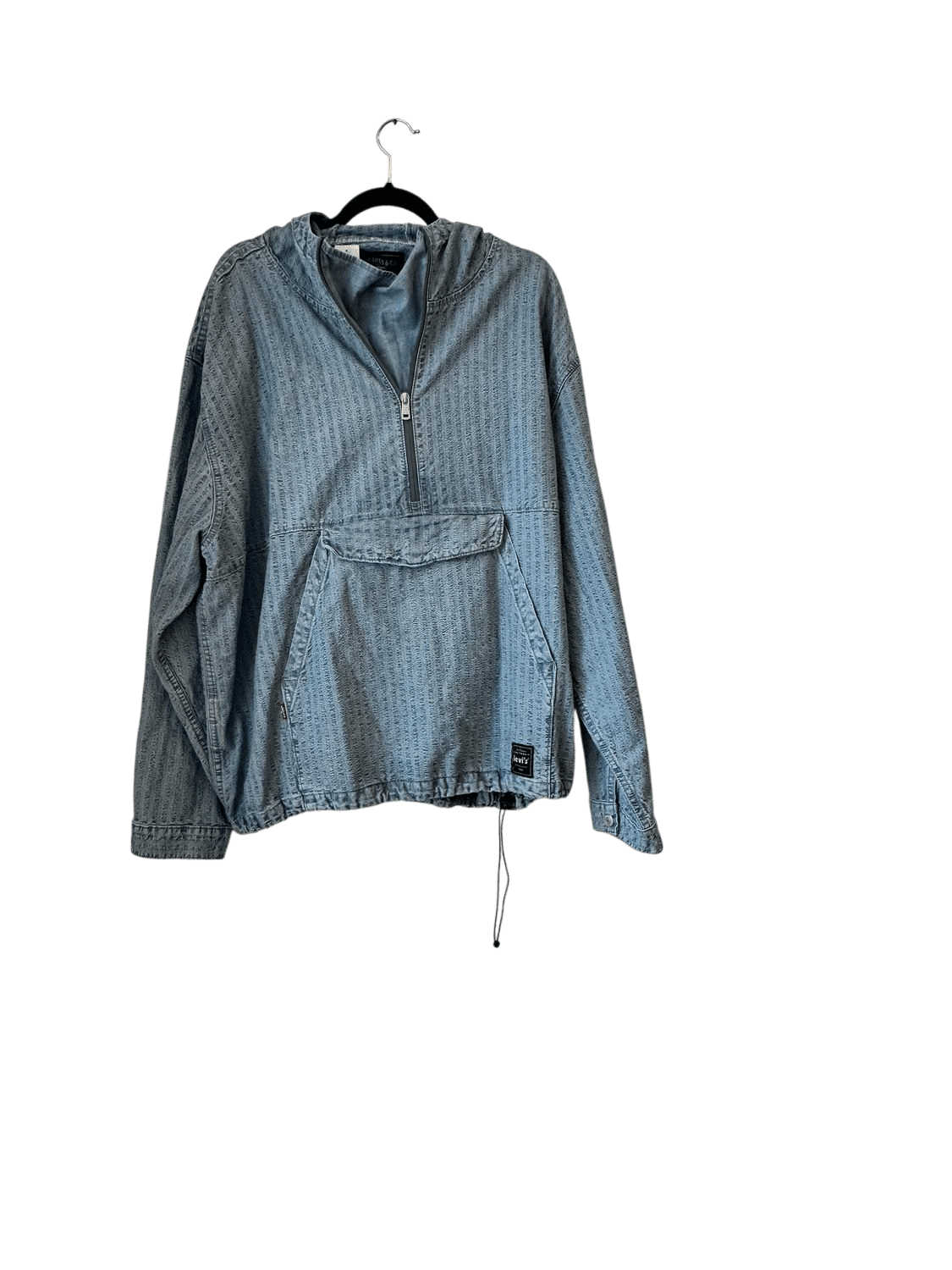 Vintage 90s Levi's Premium Denim Hooded Pullover Jacket - Size XL 2