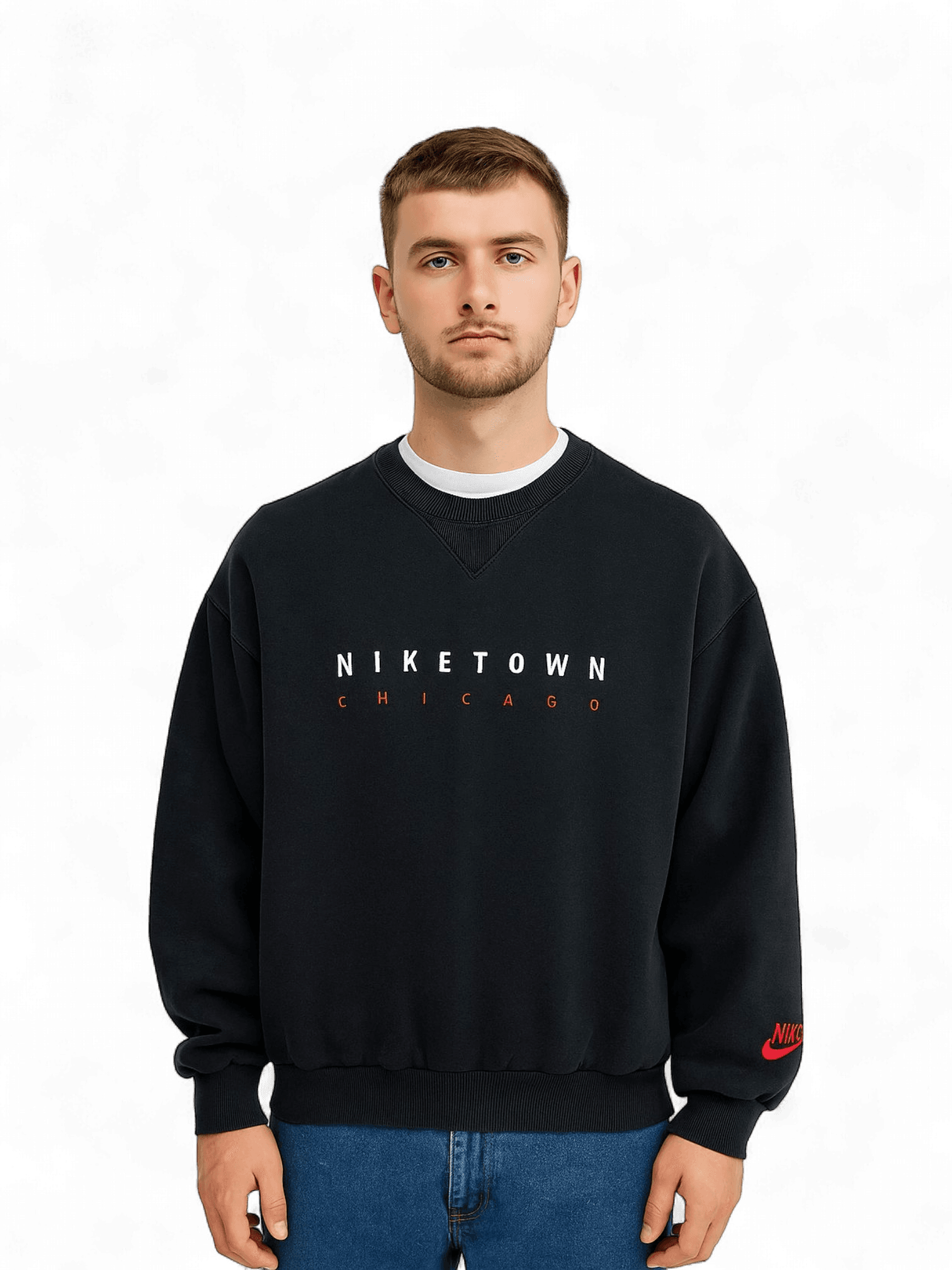 Nike Niketown Chicago Black Sweatshirt - Vintage Sportswear 1