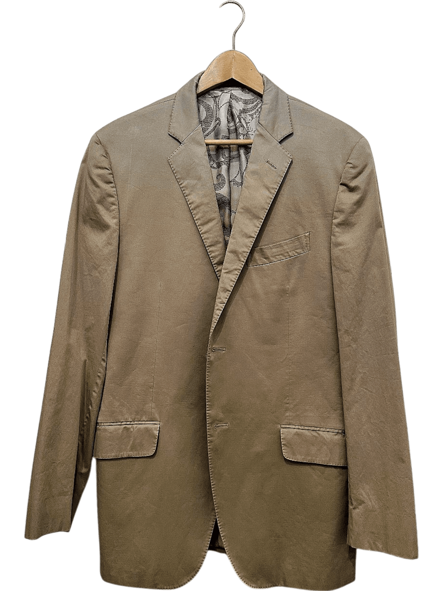 ETRO Milano Beige Cotton Blazer - Size 54L - Vintage Y2K 1