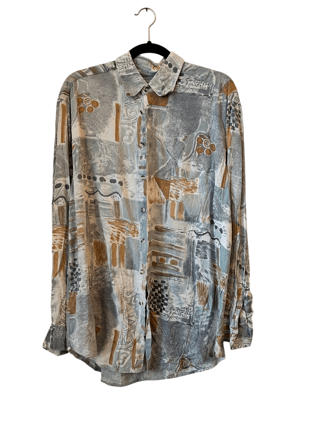 Vintage Viskose-Hemd mit abstraktem Muster - Größe 40/42 4