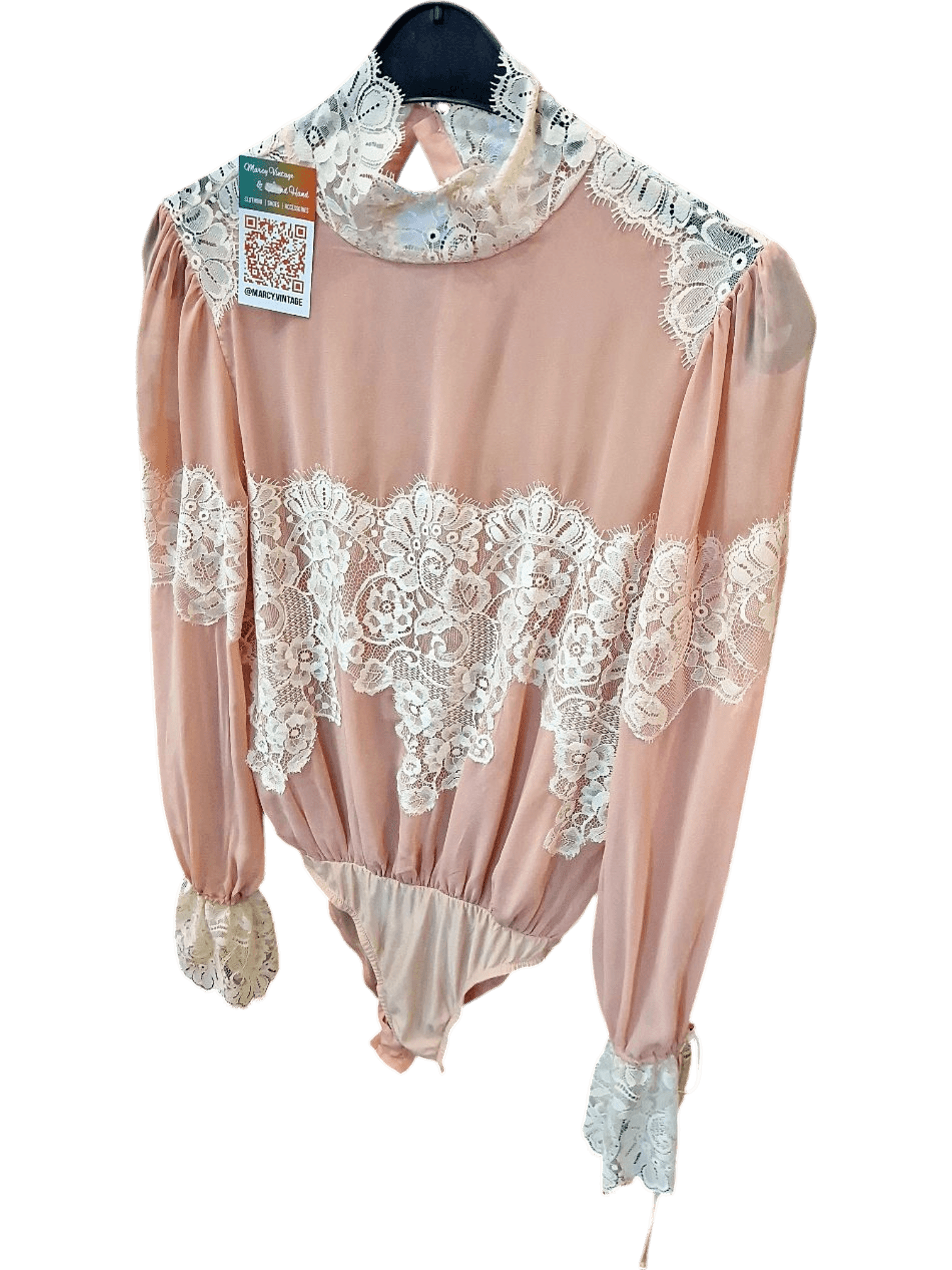 Designer Beige Lace Lingerie - Size M 2