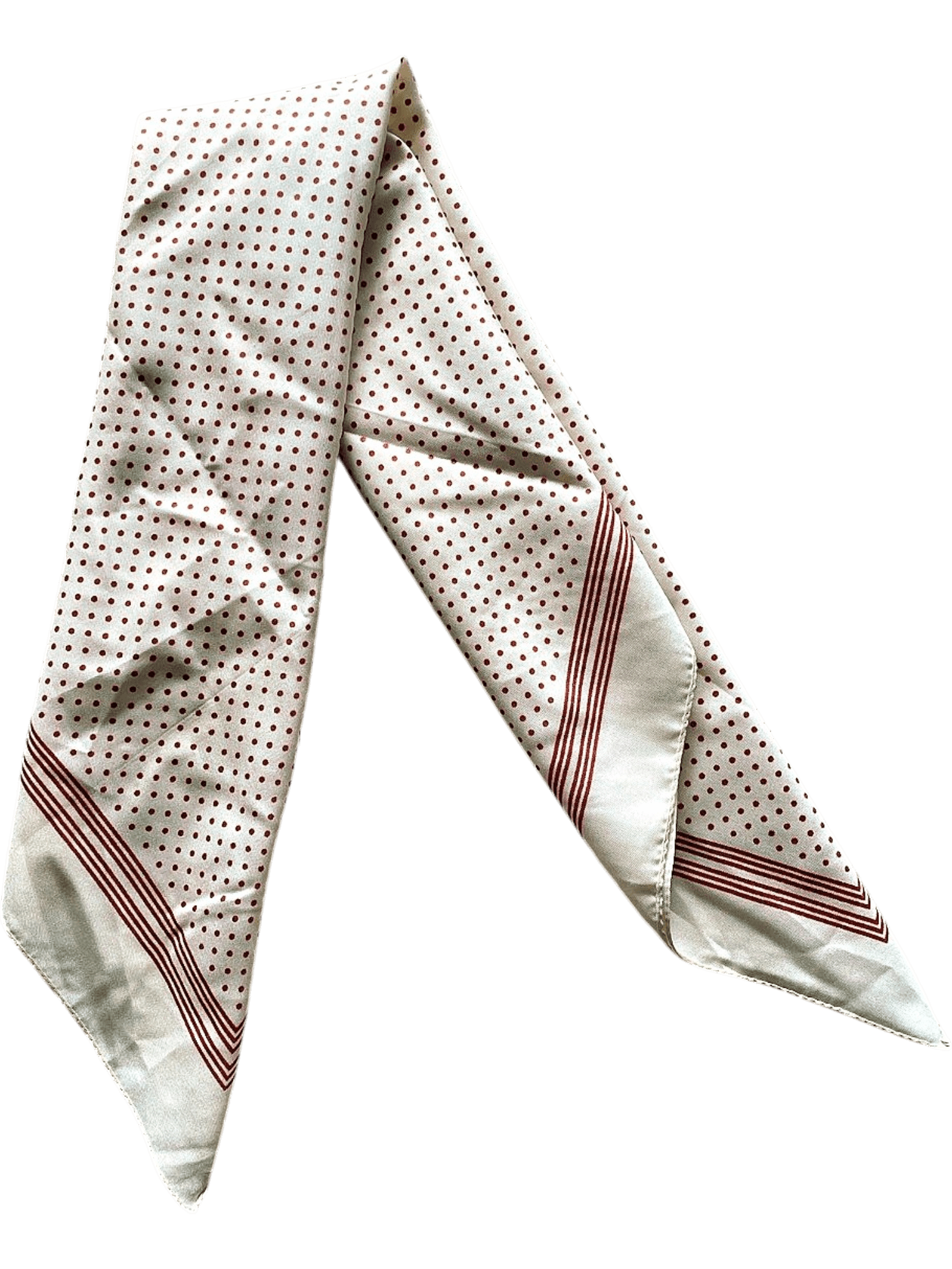 Elegant Polka Dot Silk Scarf - Classic White and Red 2