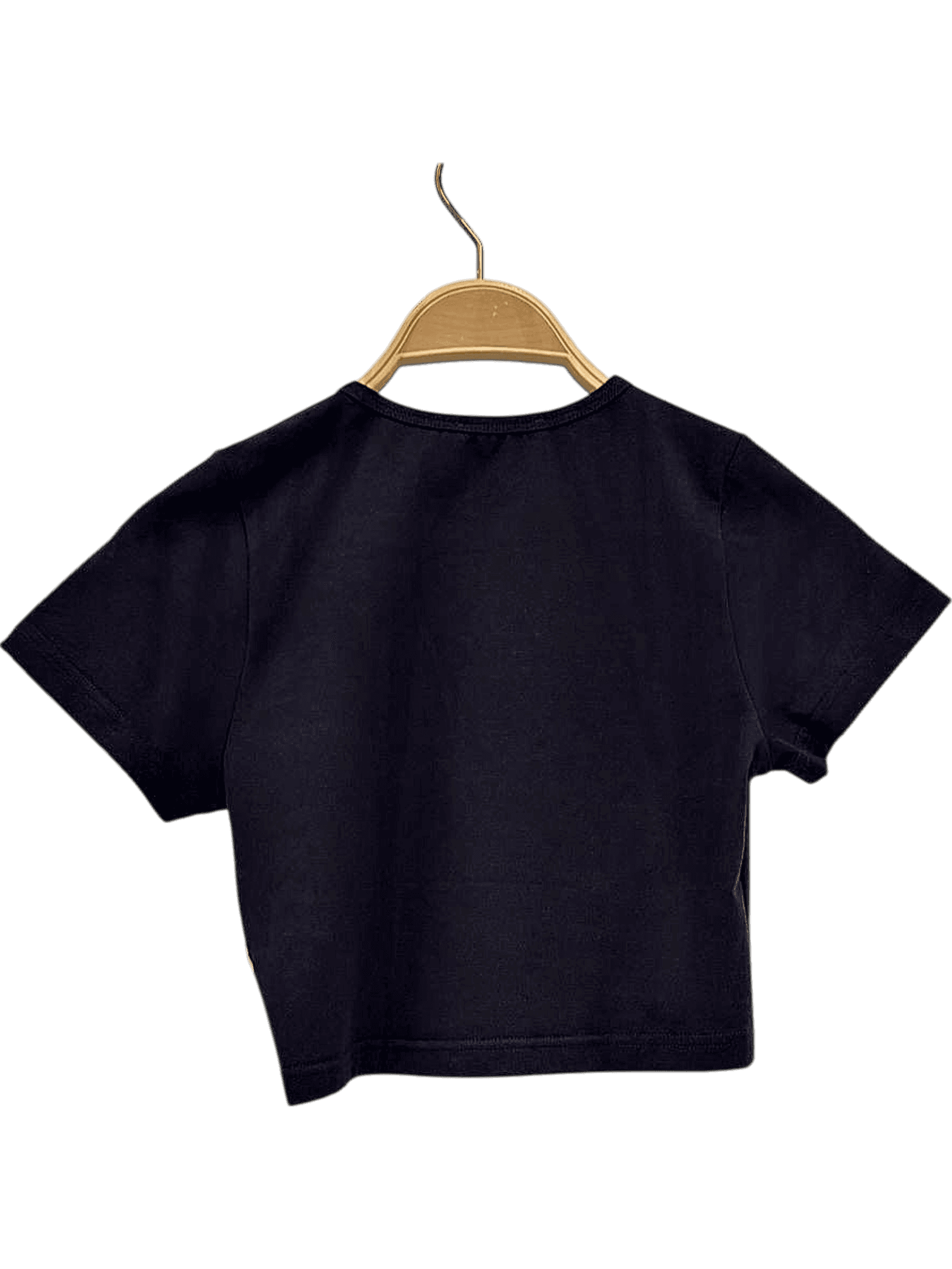 Monella Vagabonda Black Crop Top with Rhinestone 'Vip' Design - Size S 3