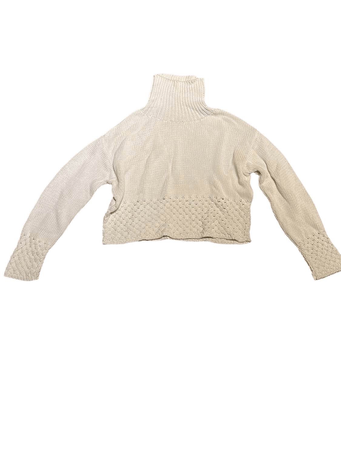 RIANI Cream Turtleneck Knit Sweater - Cropped Style 2