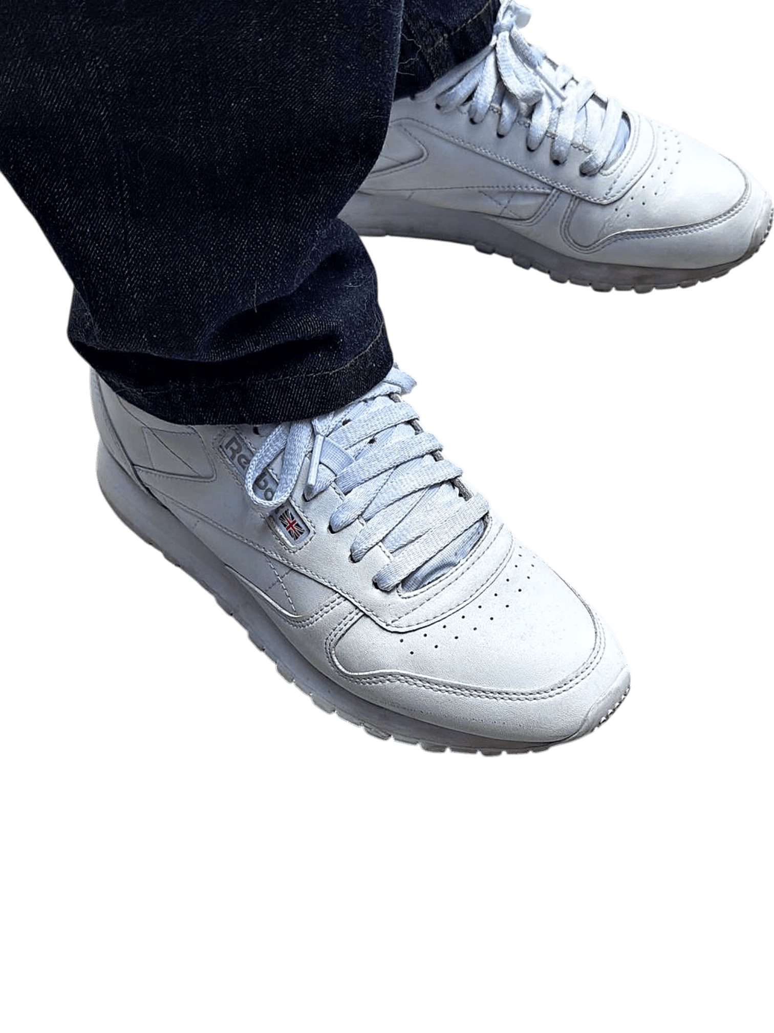 Reebok Classic Leder Sneakers - Weiß mit UK Flagge 1