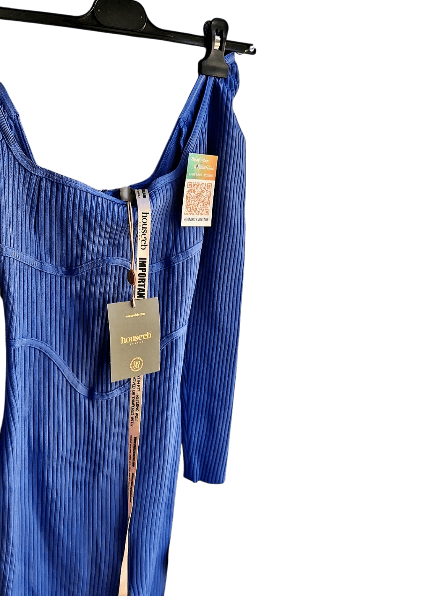 New Housecb Blue Ribbed Tank Top with Tags 1