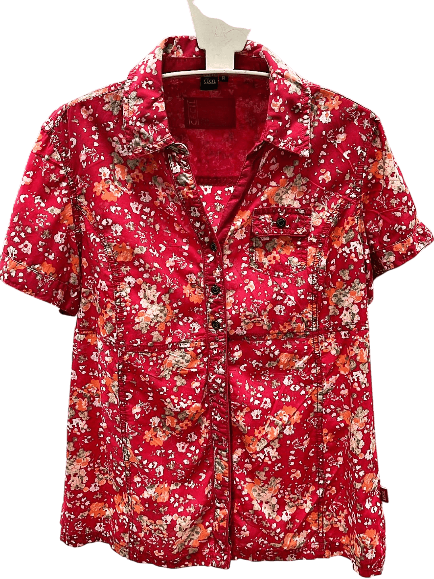 Cecil Blumenprint Bluse mit Knöpfen - Größe M 1