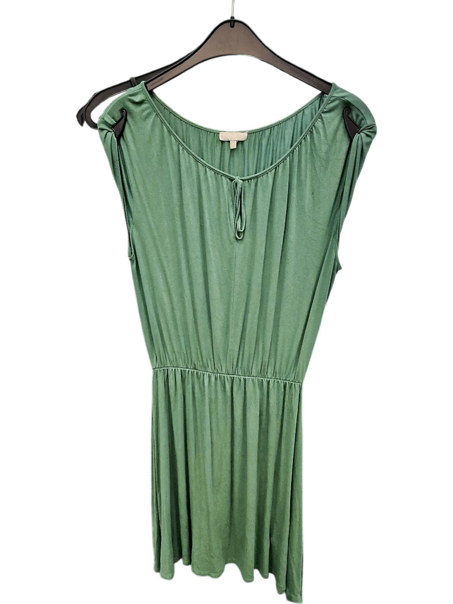 Green Sleeveless Sundress with Elastic Waist 1