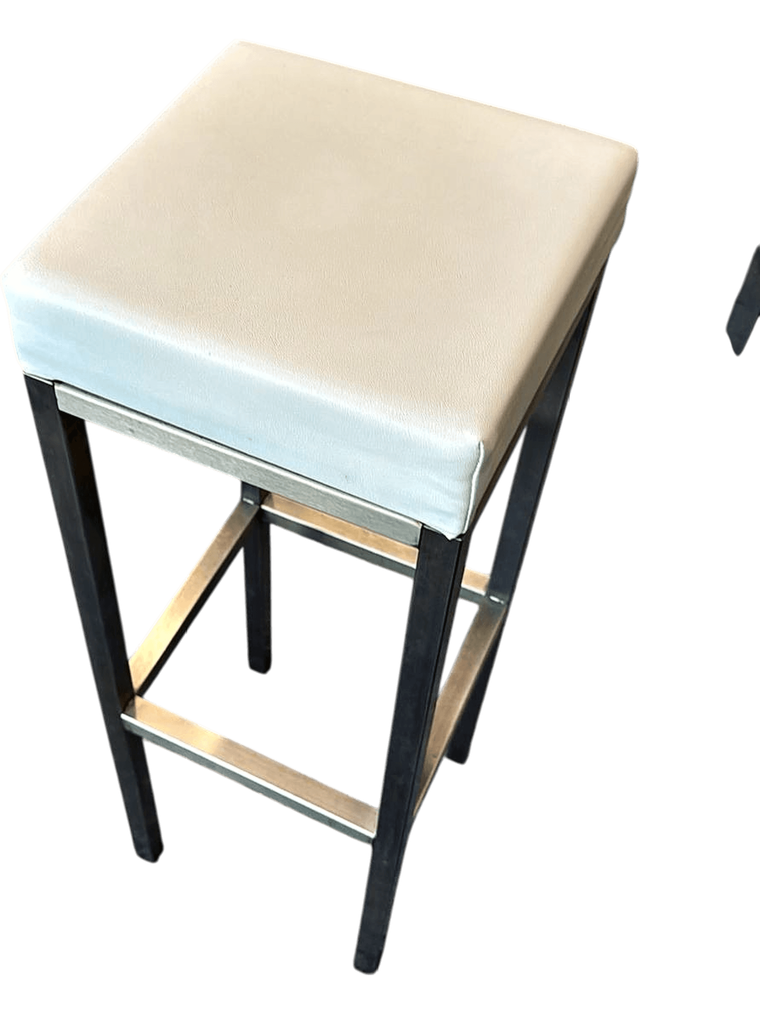 Modern White Bar Stool with Metal Frame 1