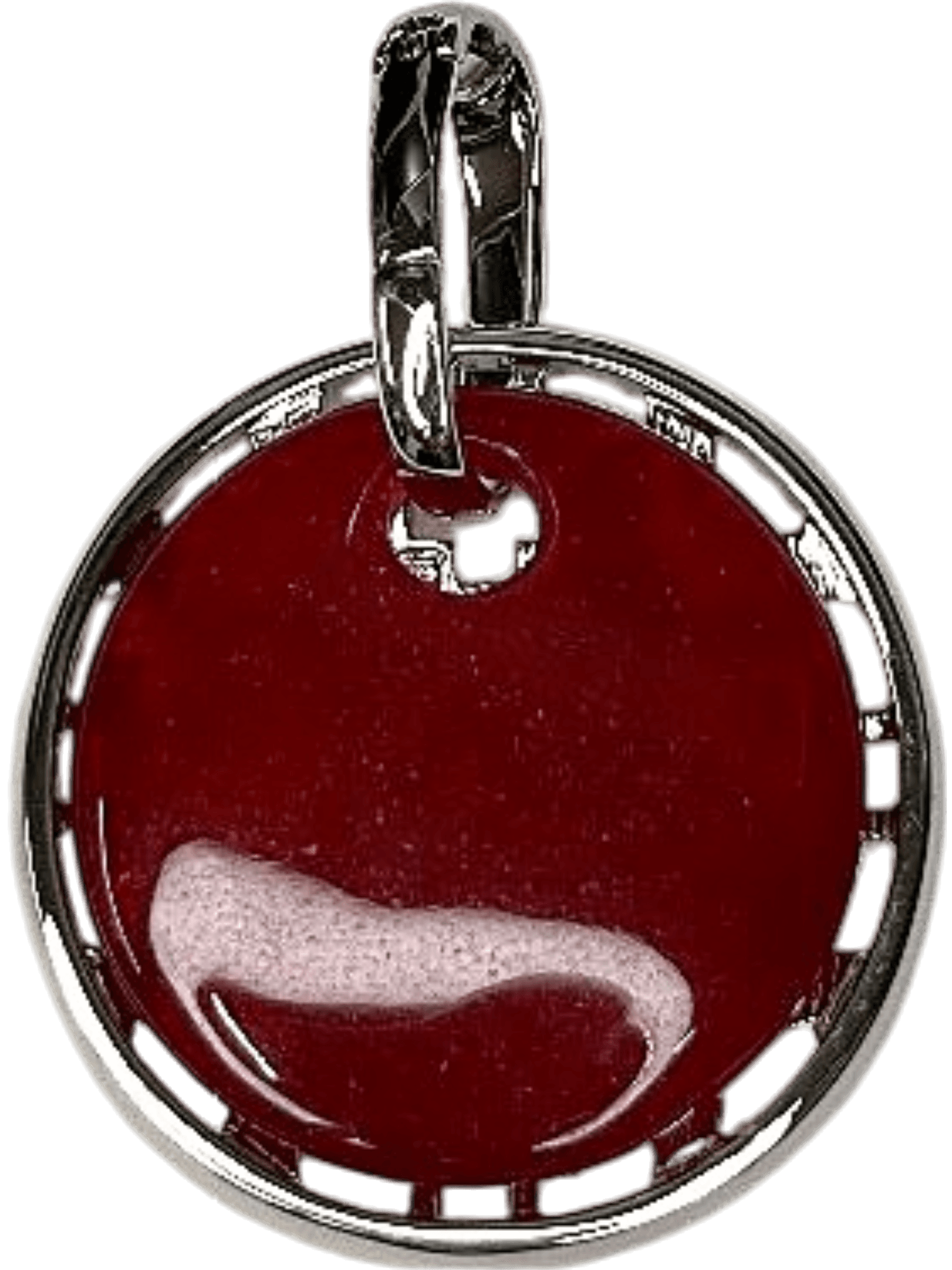Stilvoller Silberanhänger mit roter Emaille-Einlage 2