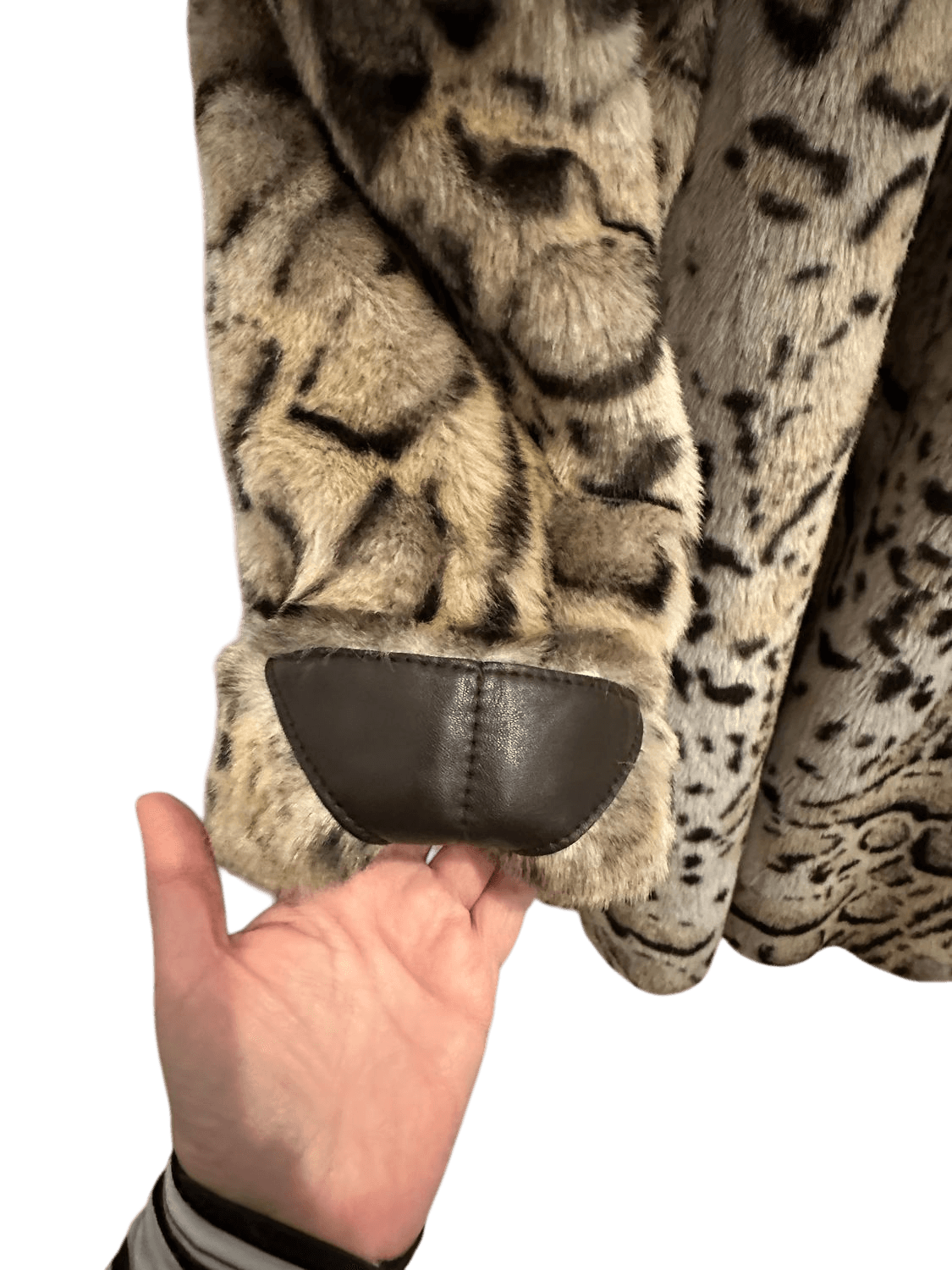 Vintage 80s Veronica Snell Design Leopard Print Faux Fur Coat - Size L - Made in Sweden 4