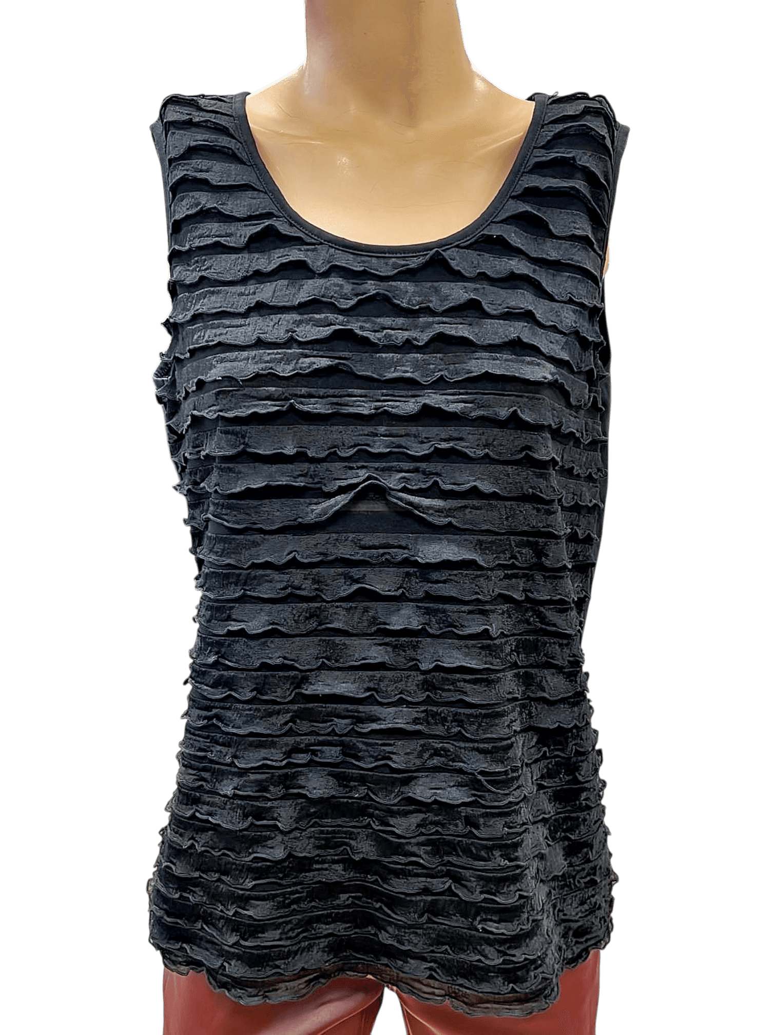 Street One Schwarzes Damen-Top mit Rüschendetails 1