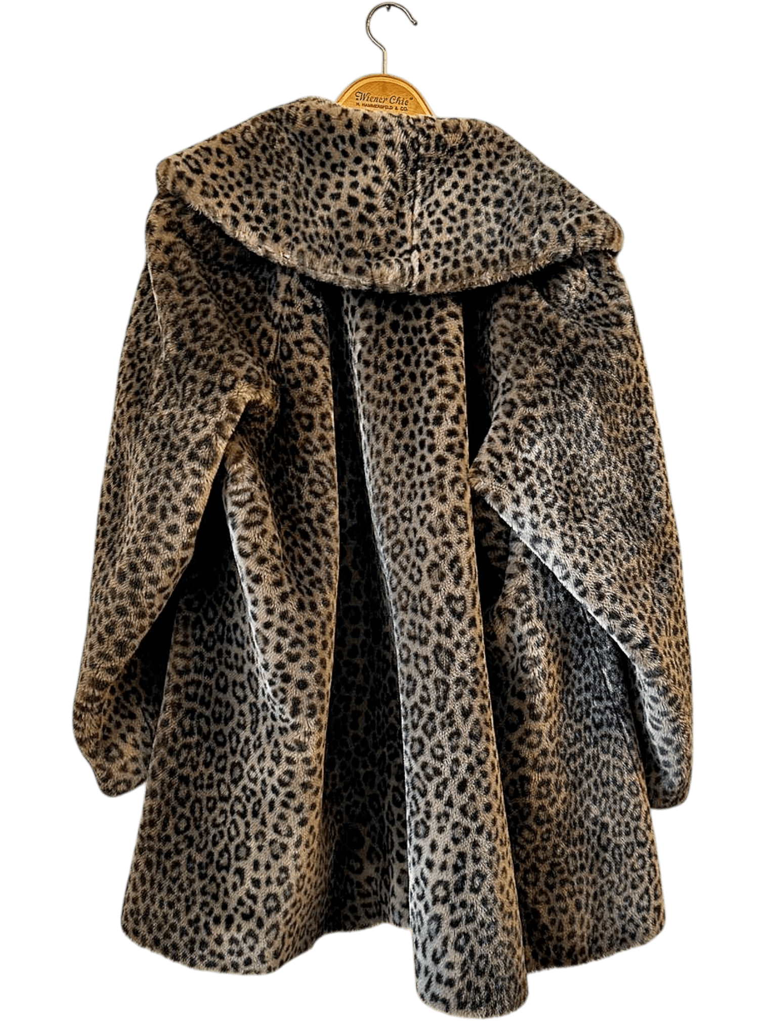 Vintage 80s Mathilde J.Rondinaud Paris Leopard Print Faux Fur Coat 2