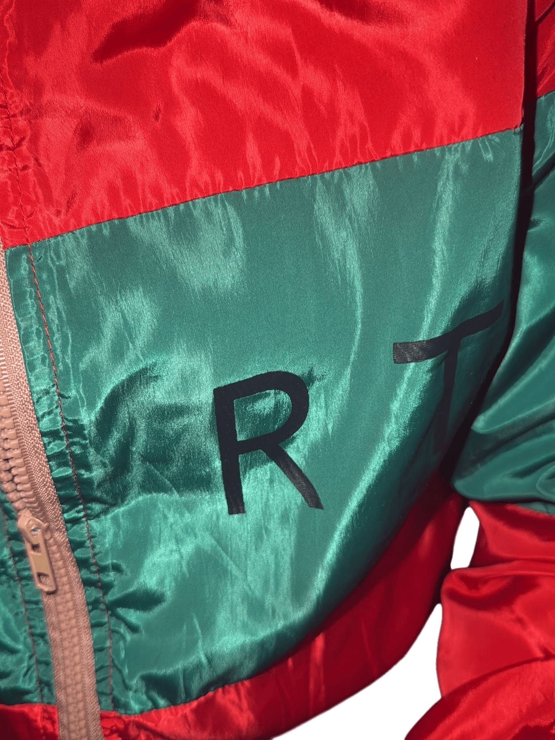 Vintage Color Block Windbreaker Jacket - Red Green Yellow 3