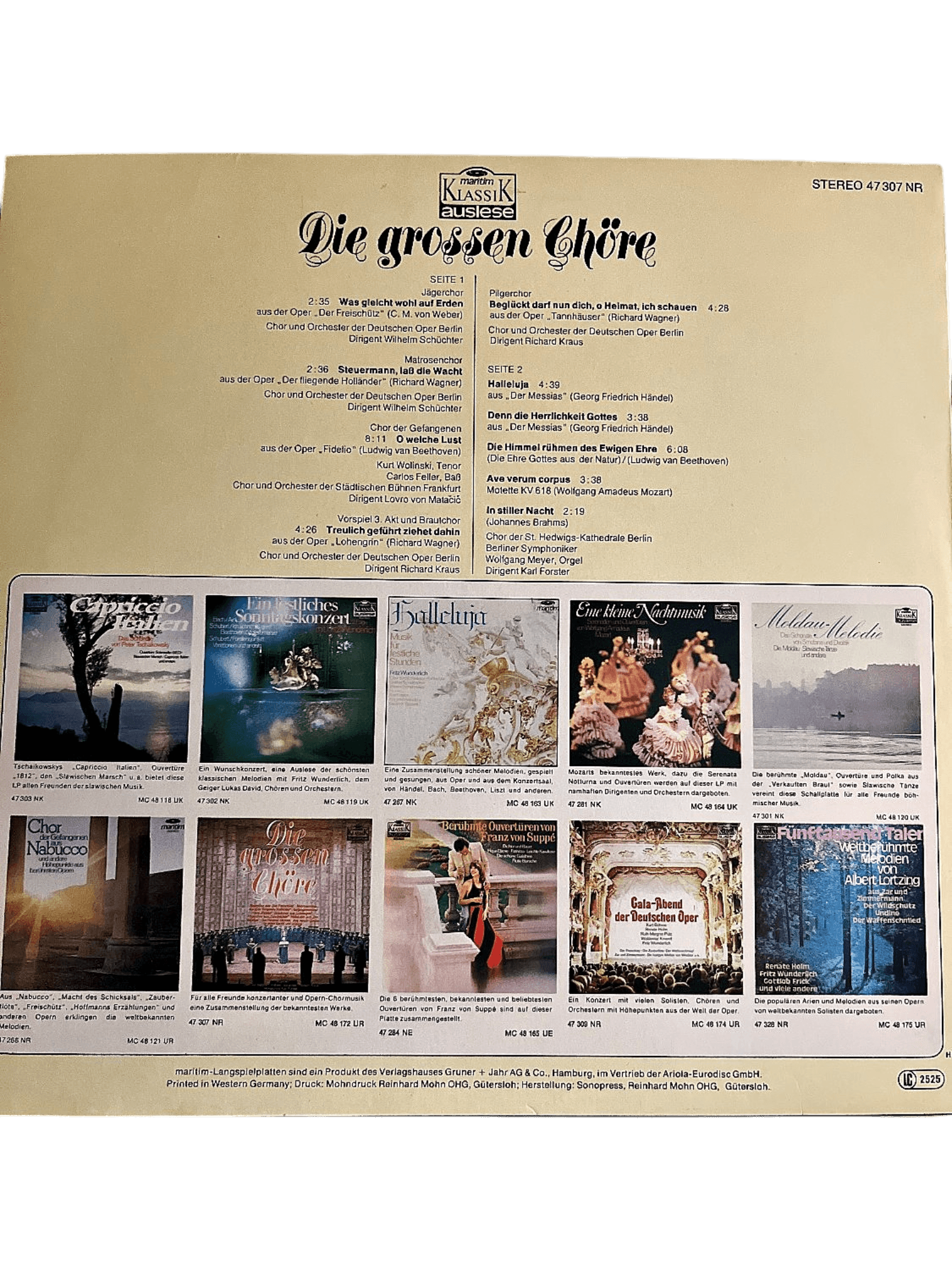 Klassik Vinyl: Die grossen Chöre - Berliner Opernchöre 2