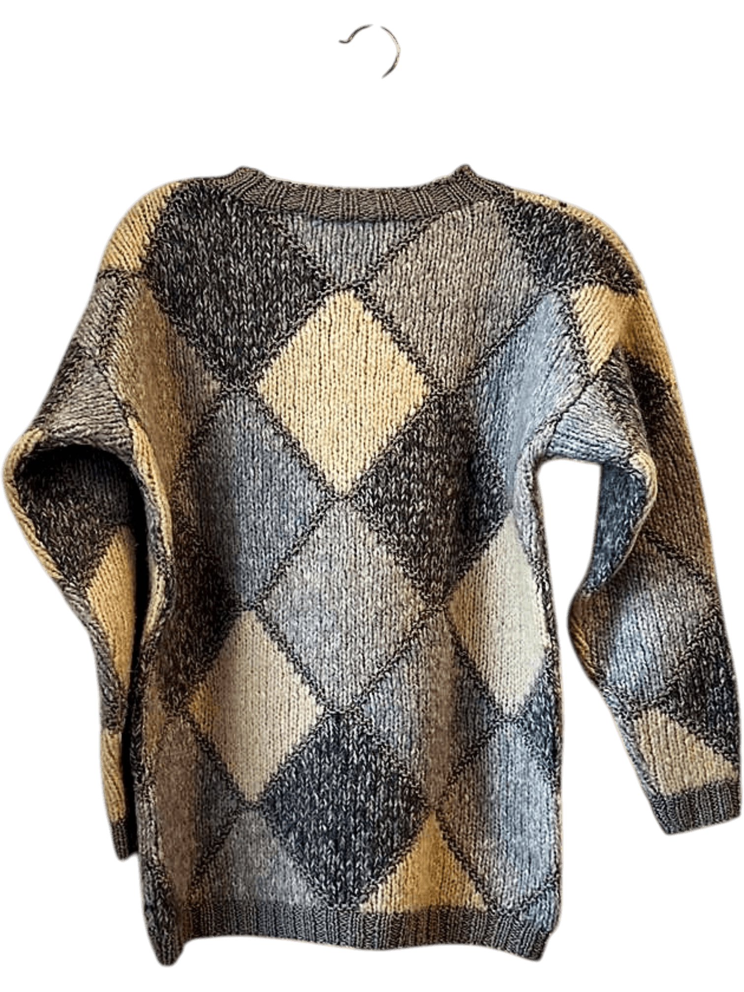 Vintage Y2K Argyle Pattern Wool Blend Sweater - Size M 3