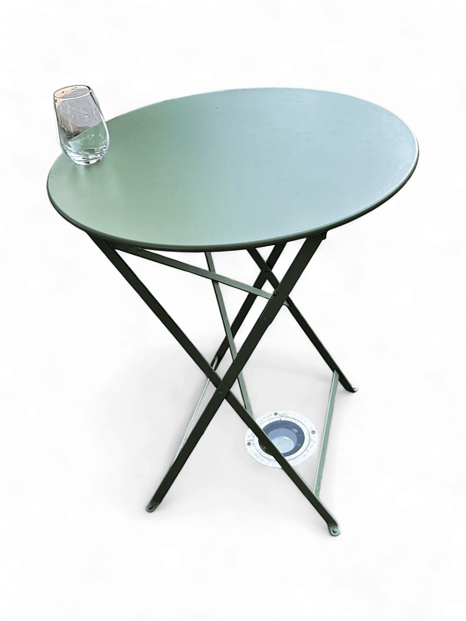 Foldable Green Metal Bistro Table for Outdoor Use 1