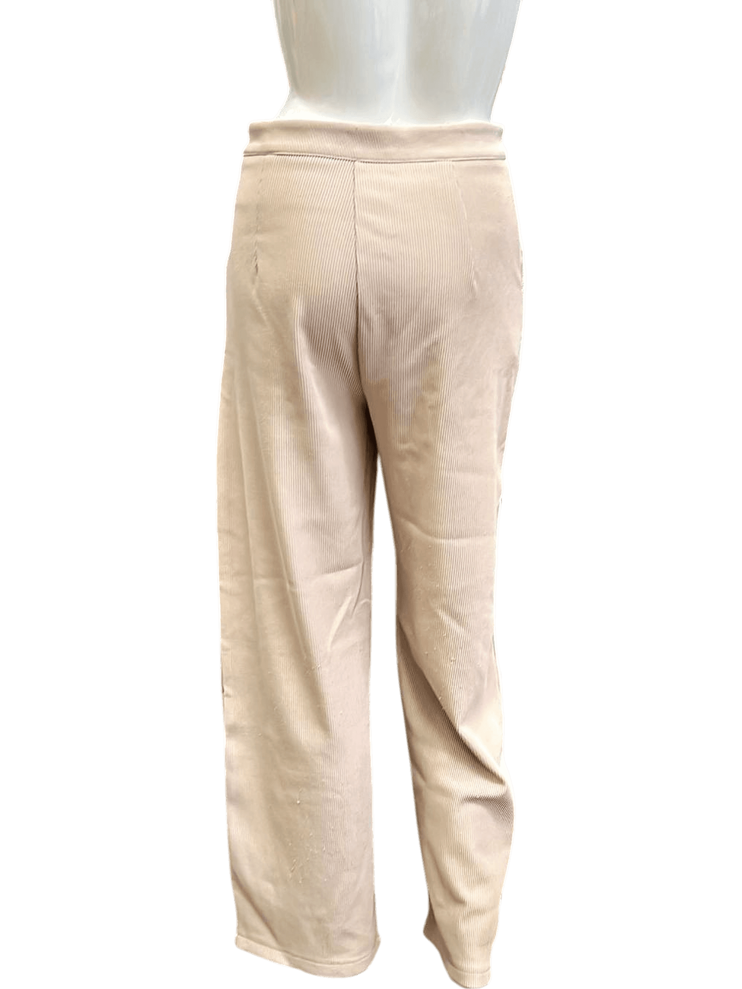 Beige Cord-Hose mit hohem Bund - Elegante Weite Beinform 2