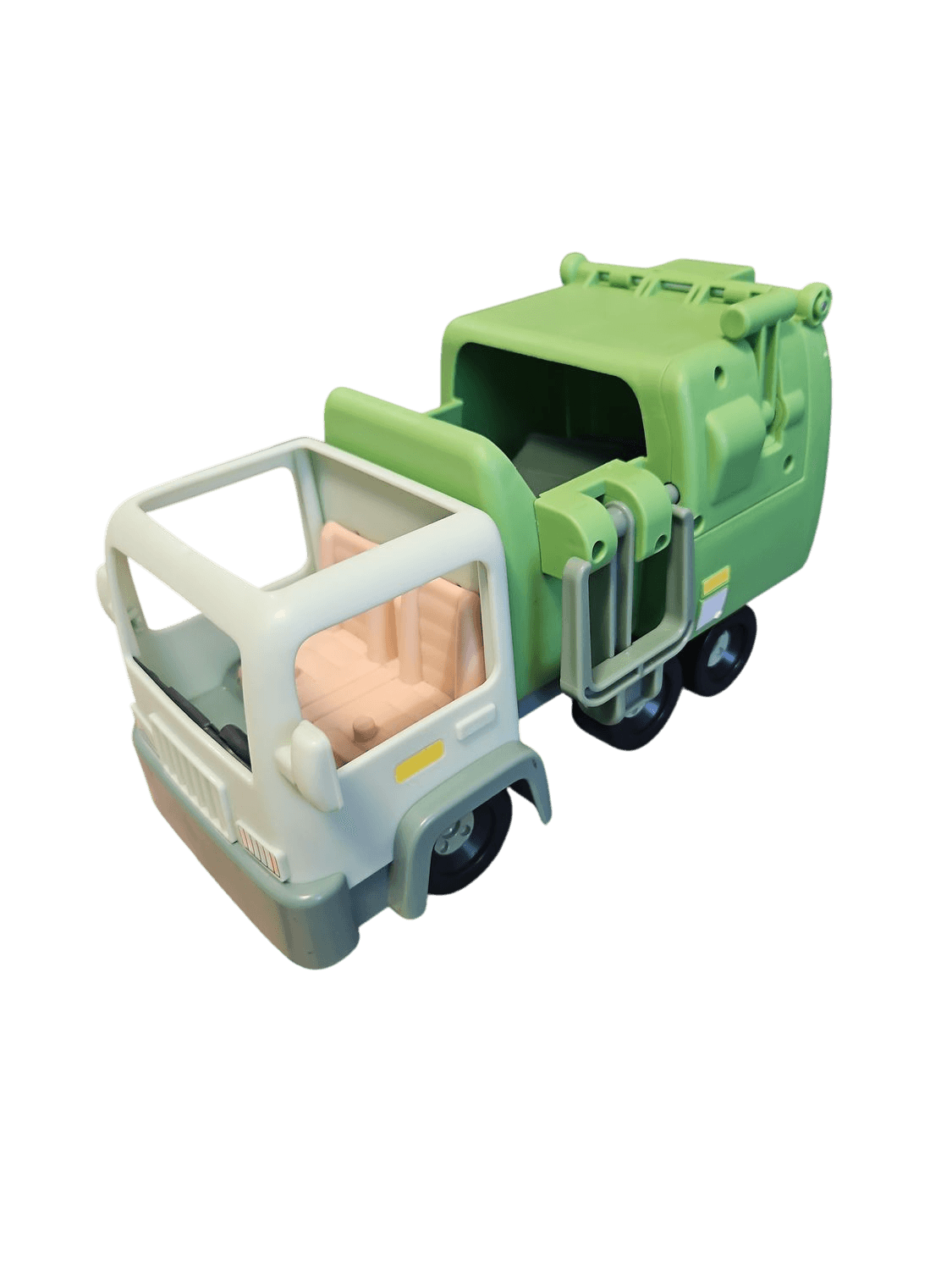 Green and Blue Plastic Garbage Truck Toy for Toddlers