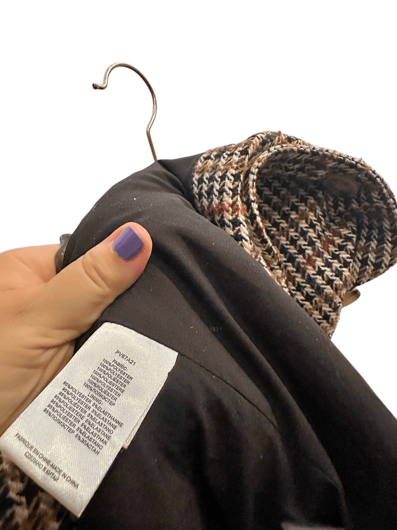 Molly Bracken Tweed Blazer - Houndstooth Pattern - Size L 4