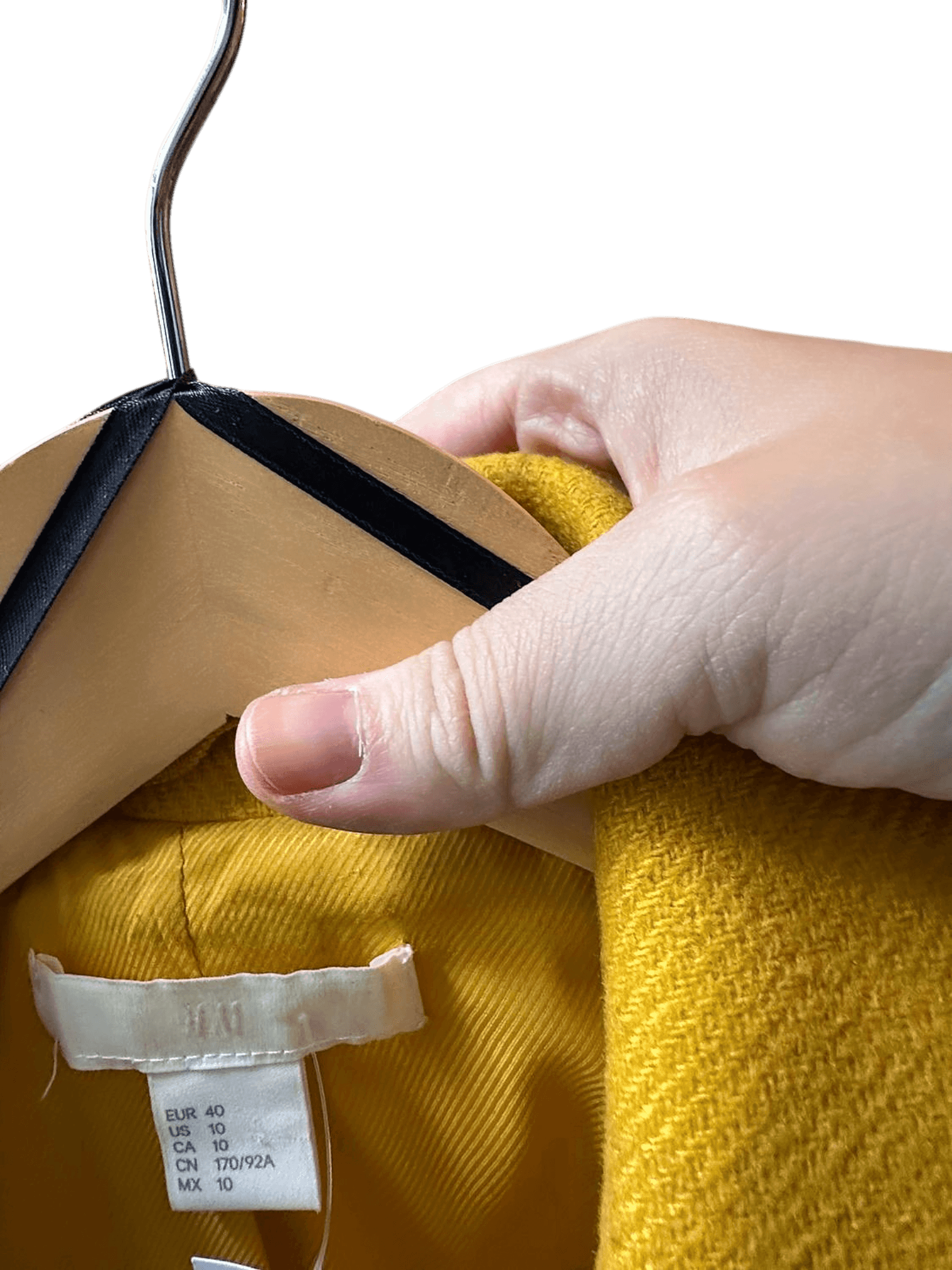 H&M Mustard Yellow Double-Breasted Polyester Coat - EUR 40/US 10 3