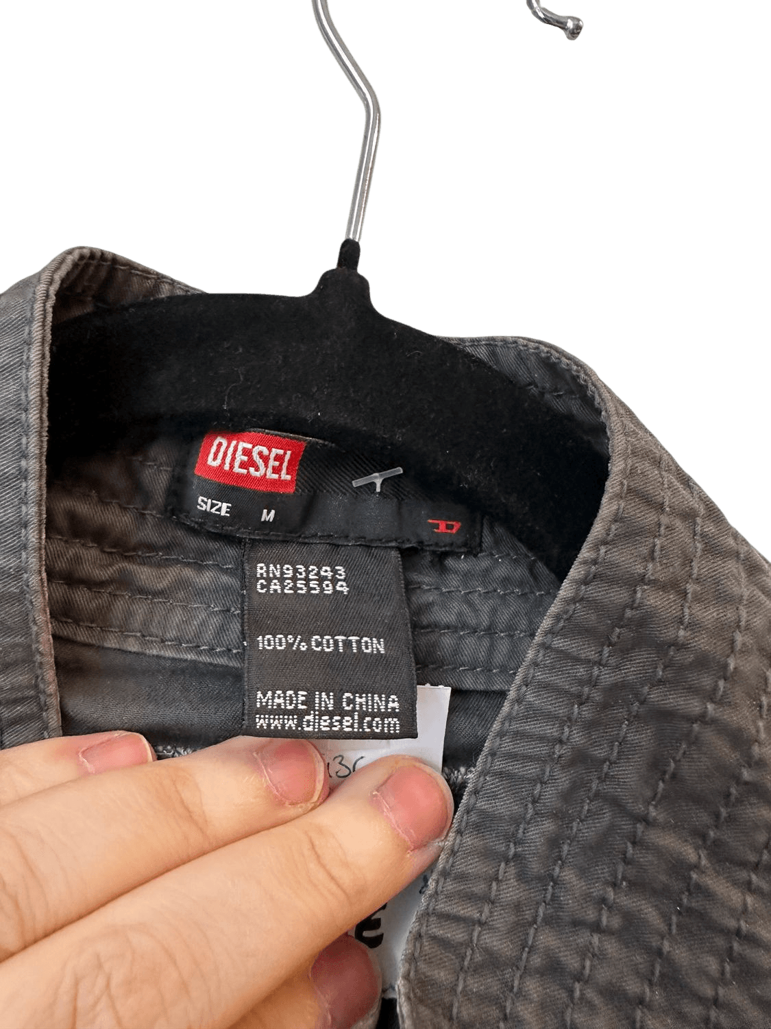 vintage Y2K Diesel Black Cotton Military Jacket with Western Details - Size M 4