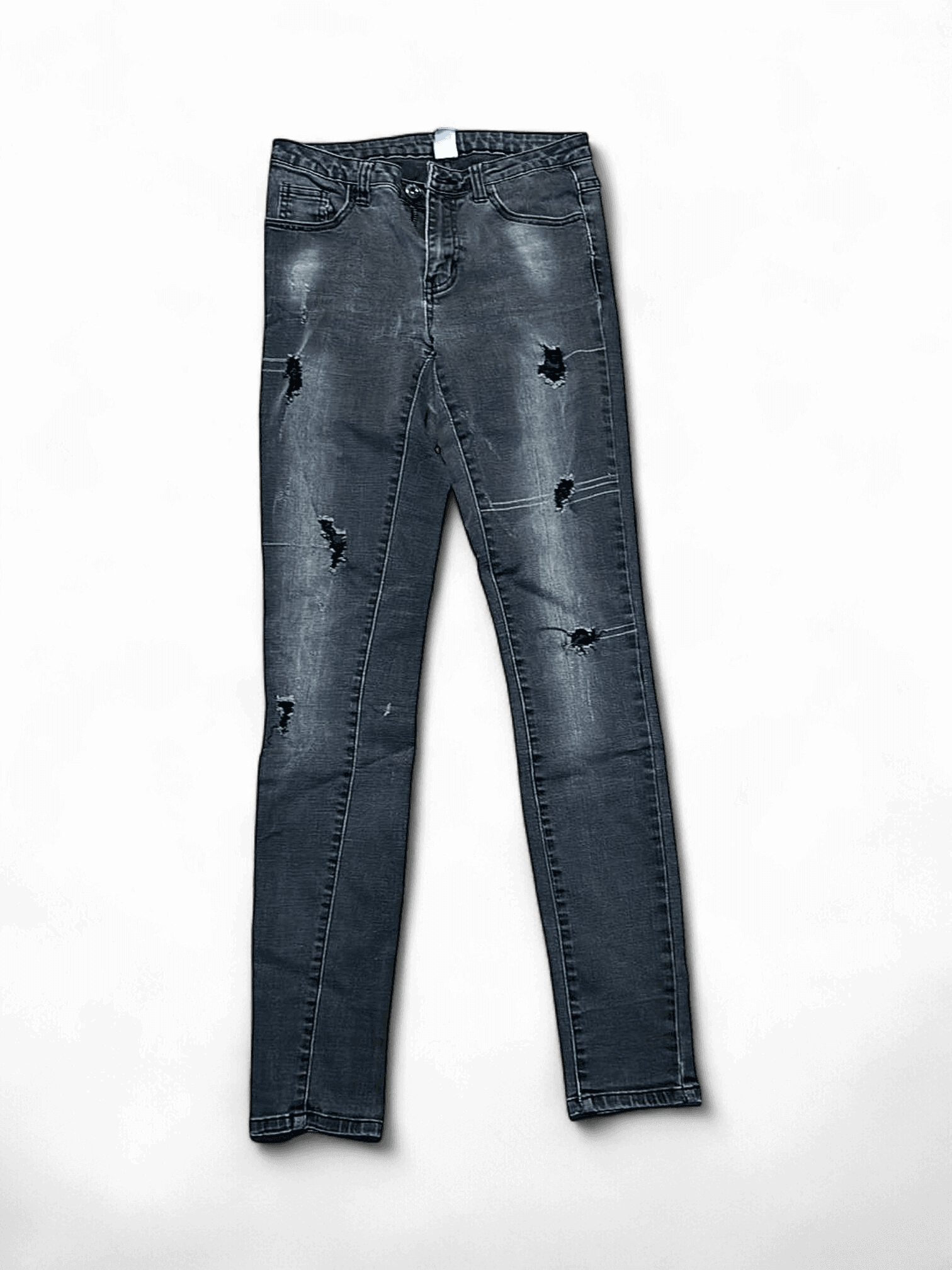 VILA Grey Distressed Skinny Jeans - Stylish Ripped Denim 1