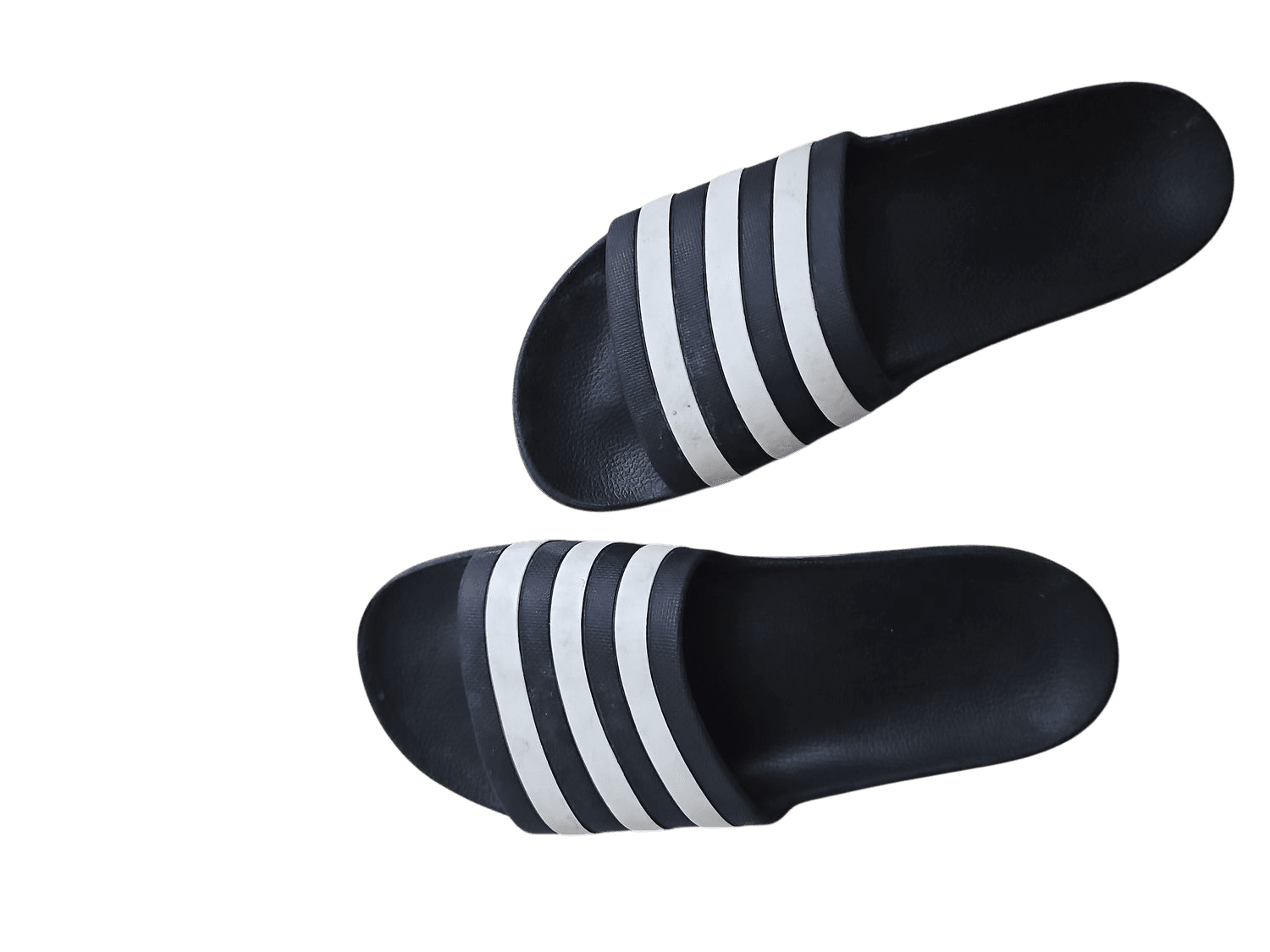 Adidas Black and White Striped Slides Sandals 2